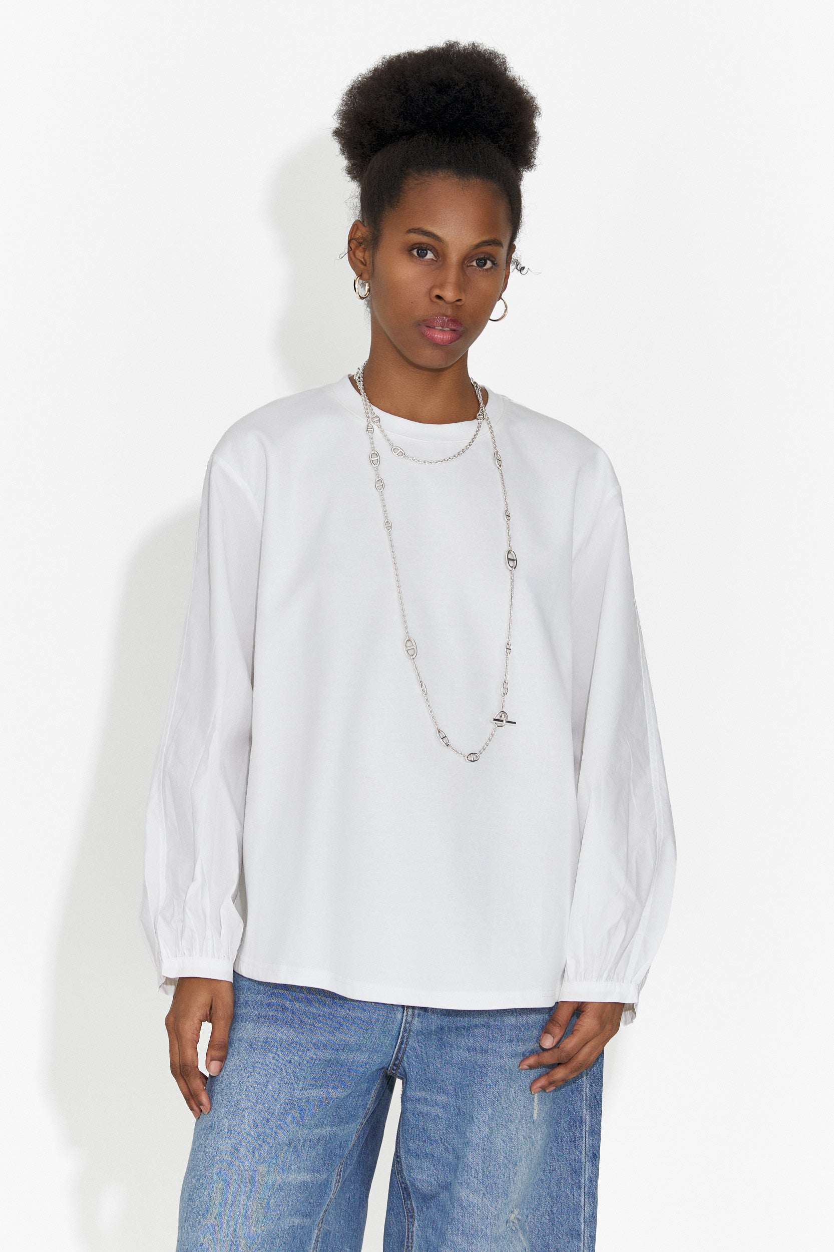 Sheiva Bogas Lässige Weiße Damenbluse