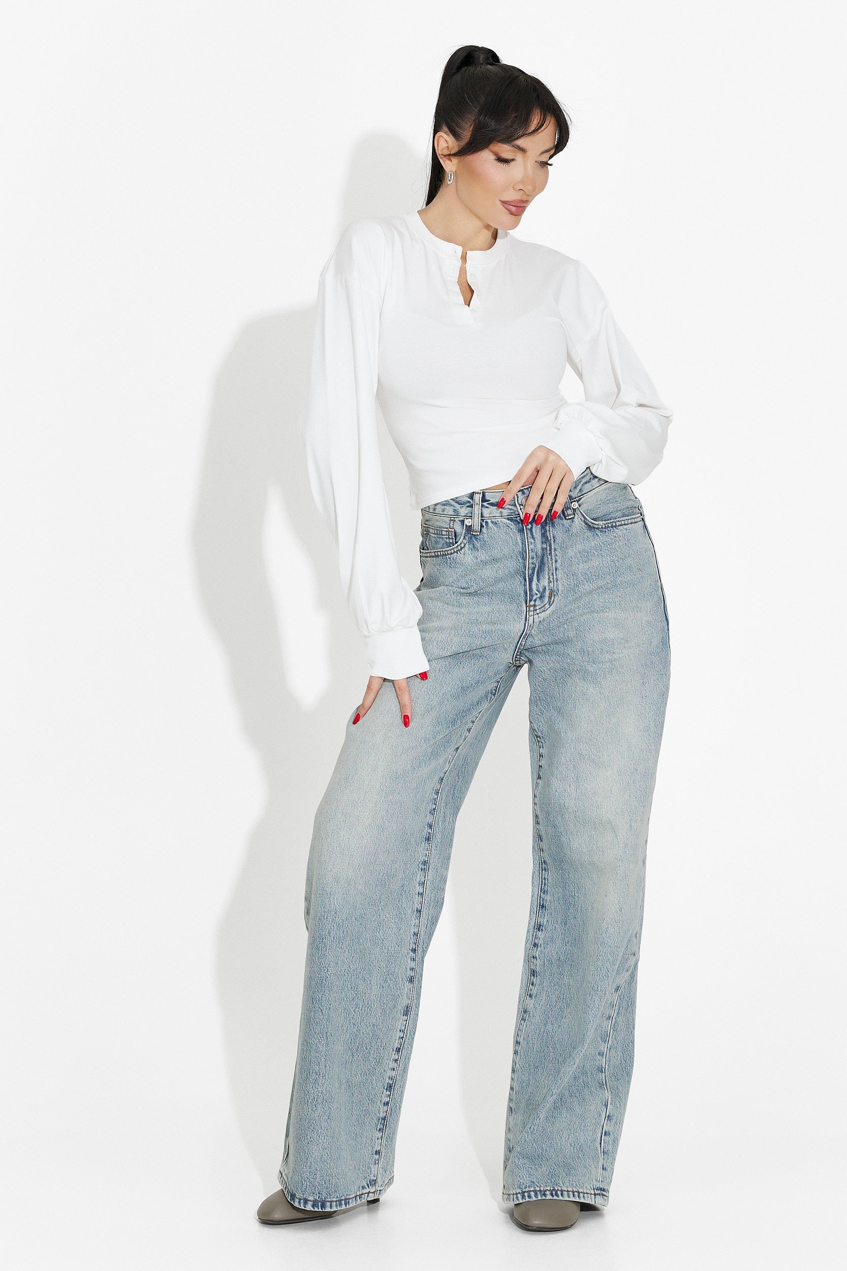 Biała damska bluza casual Tivora Bogas