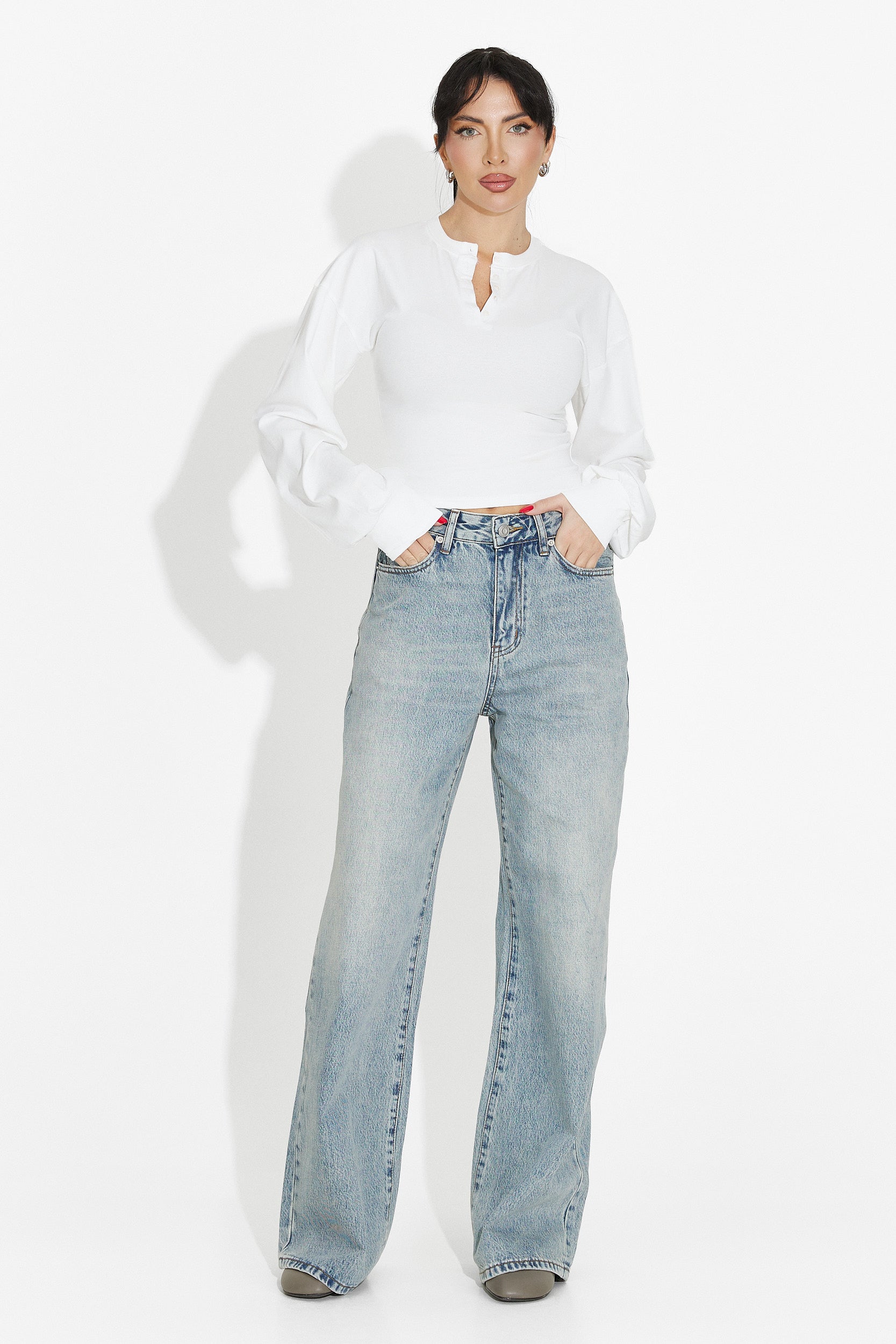 Biała damska bluza casual Tivora Bogas