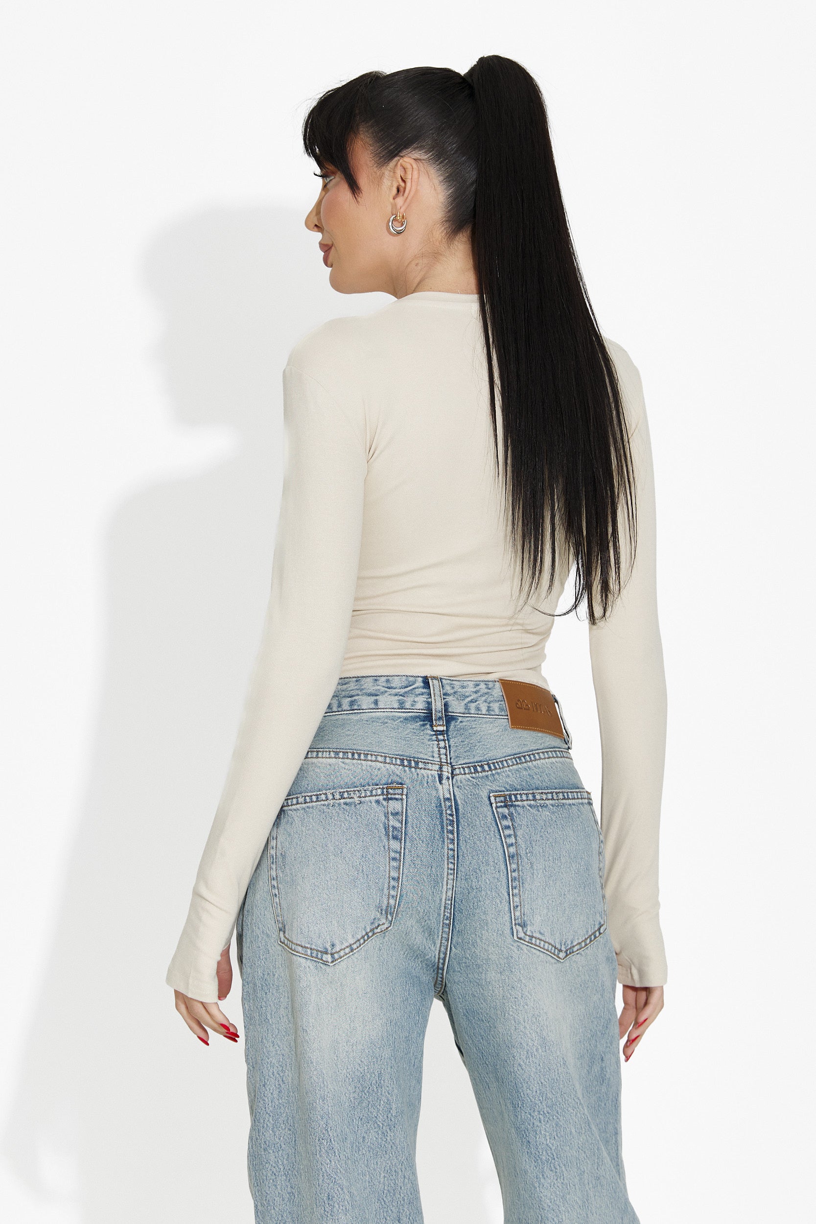 Beige casual women's blouse Kisena bogas