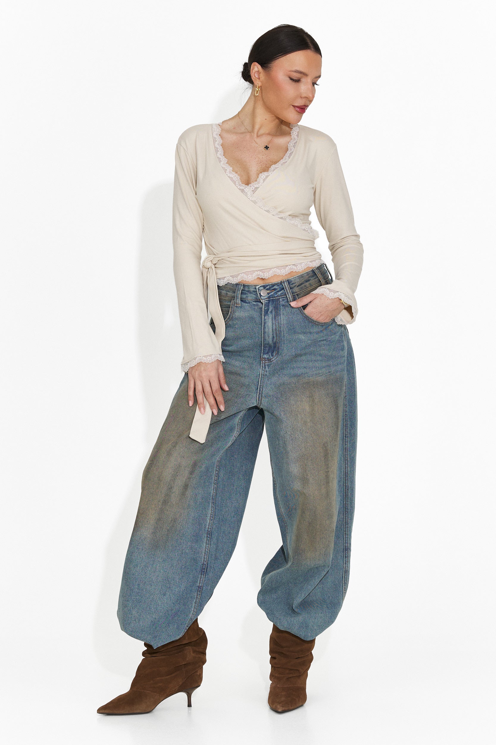 Blouse femme décontractée beige Zaneta Bogas