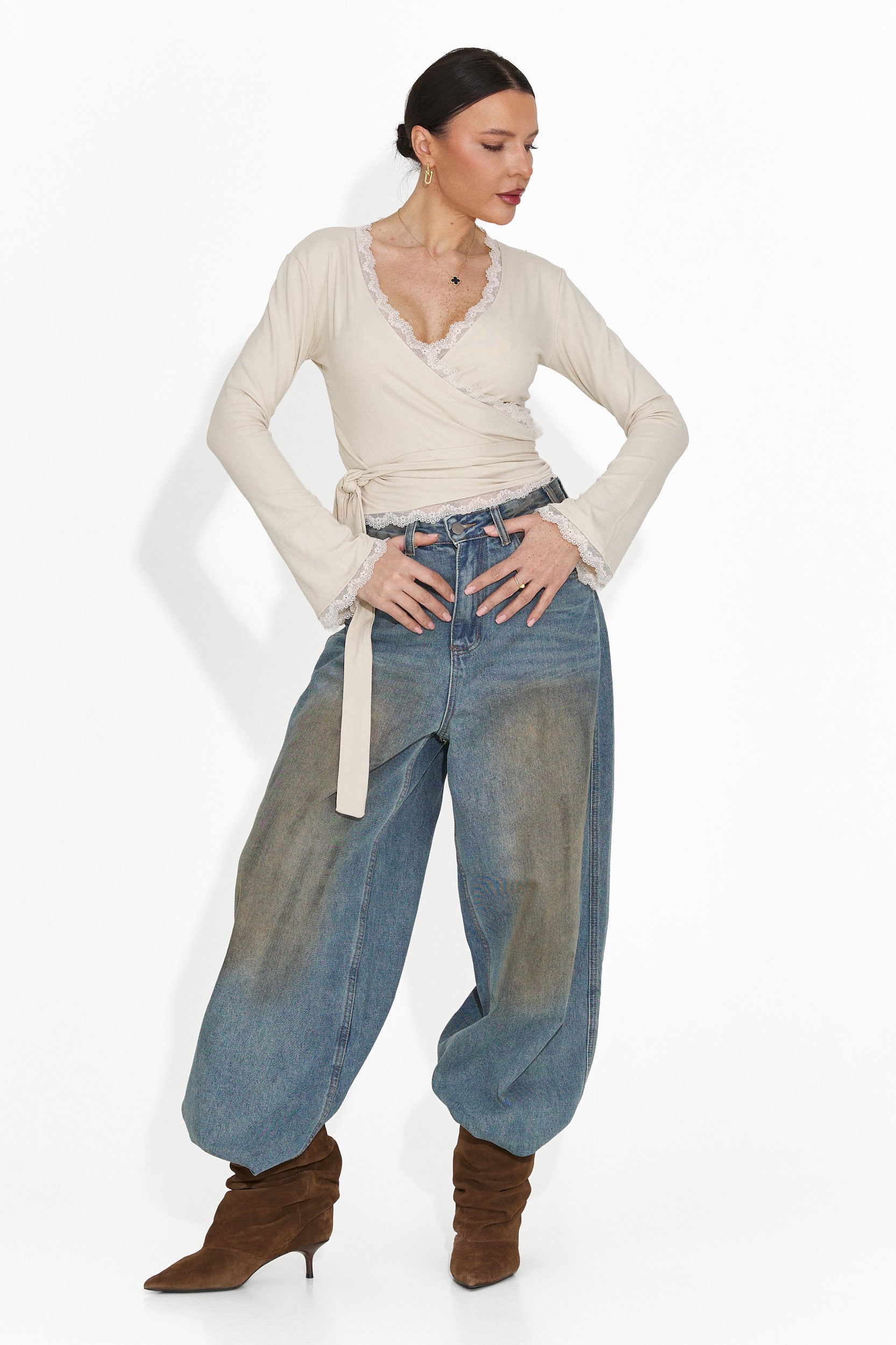 Blouse femme décontractée beige Zaneta Bogas