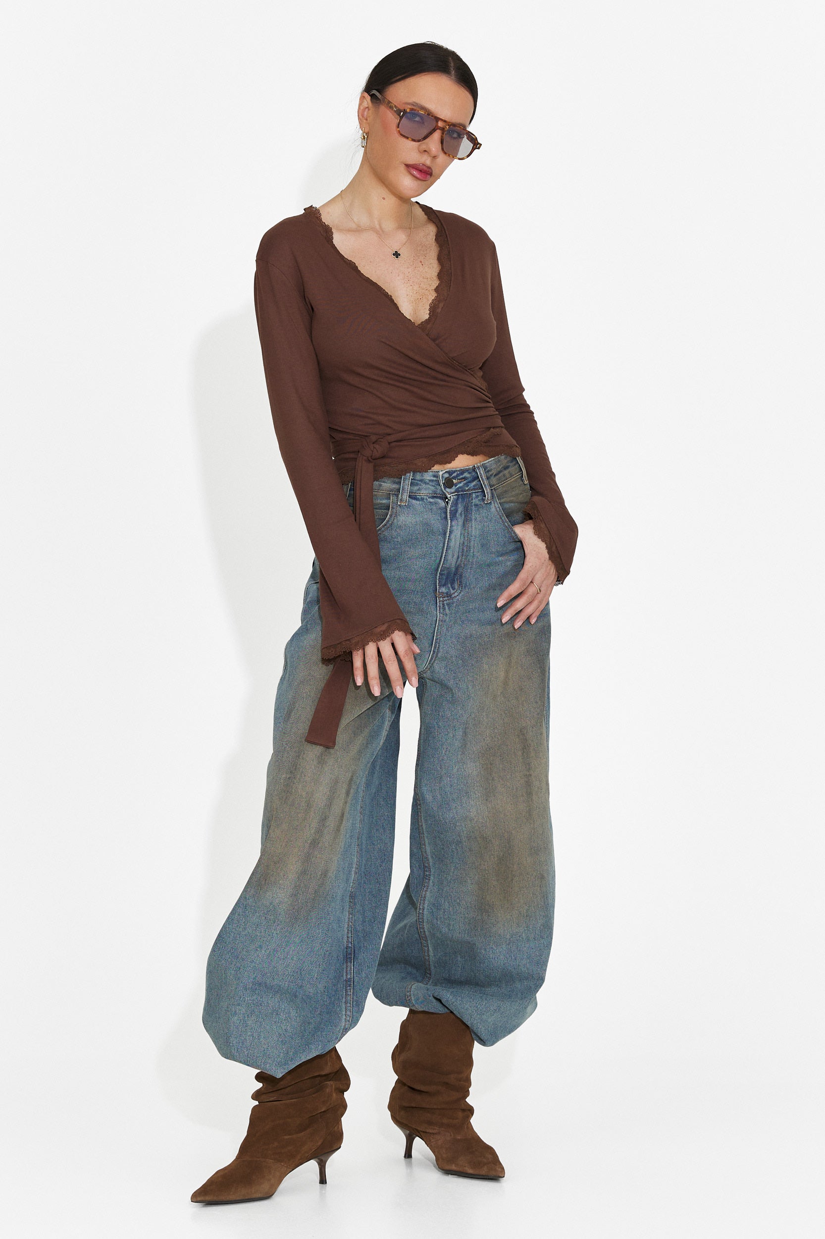 Damen-Freizeitbluse braun Zaneta Bogas