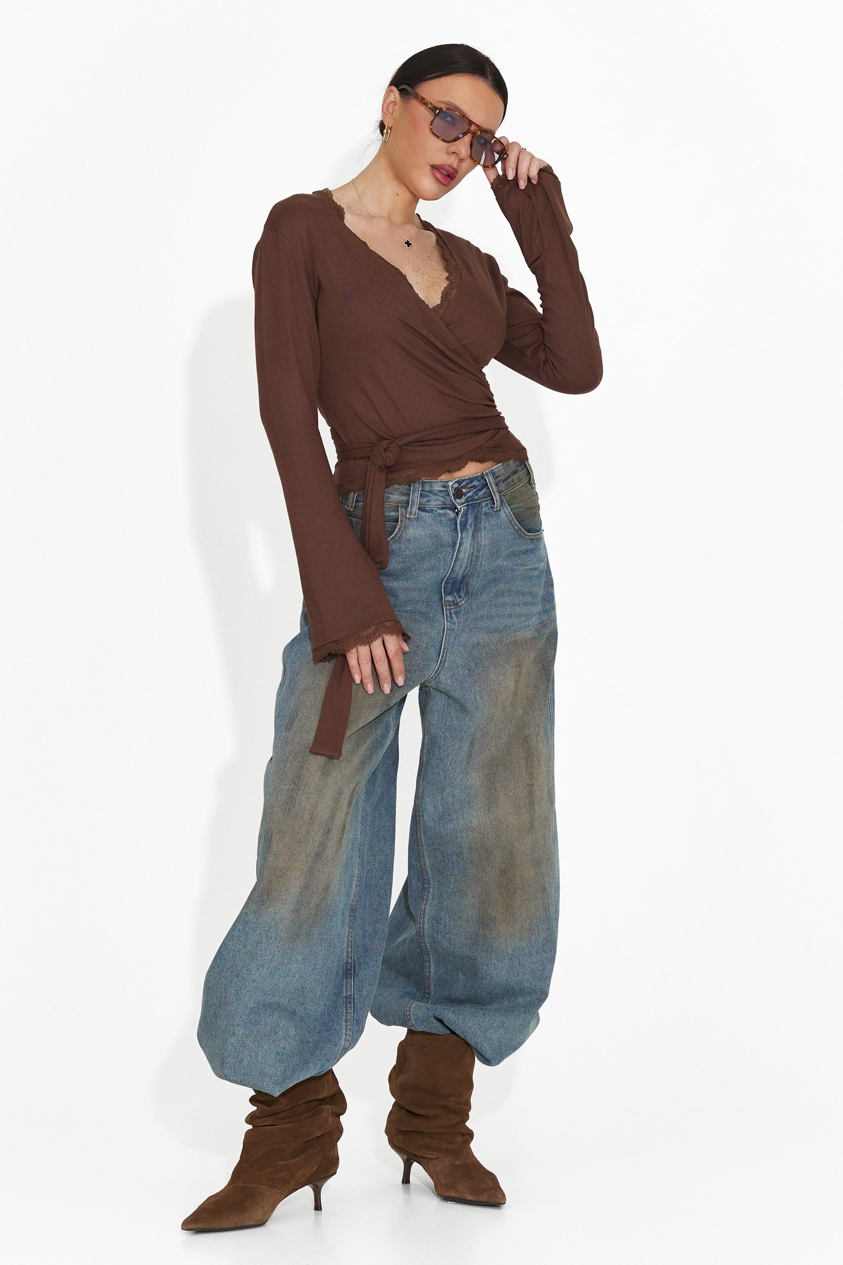 Damen-Freizeitbluse braun Zaneta Bogas