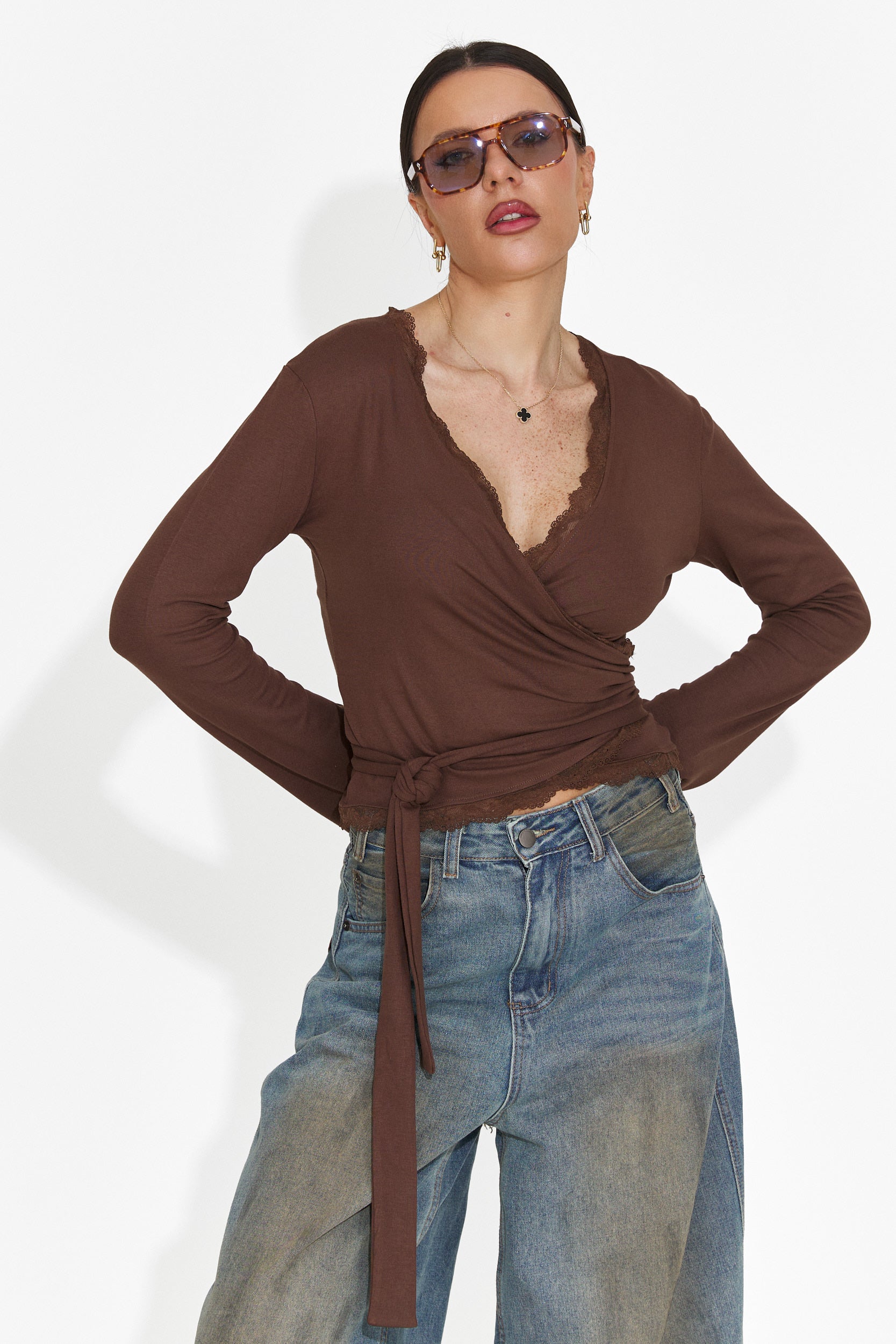 Damen-Freizeitbluse braun Zaneta Bogas