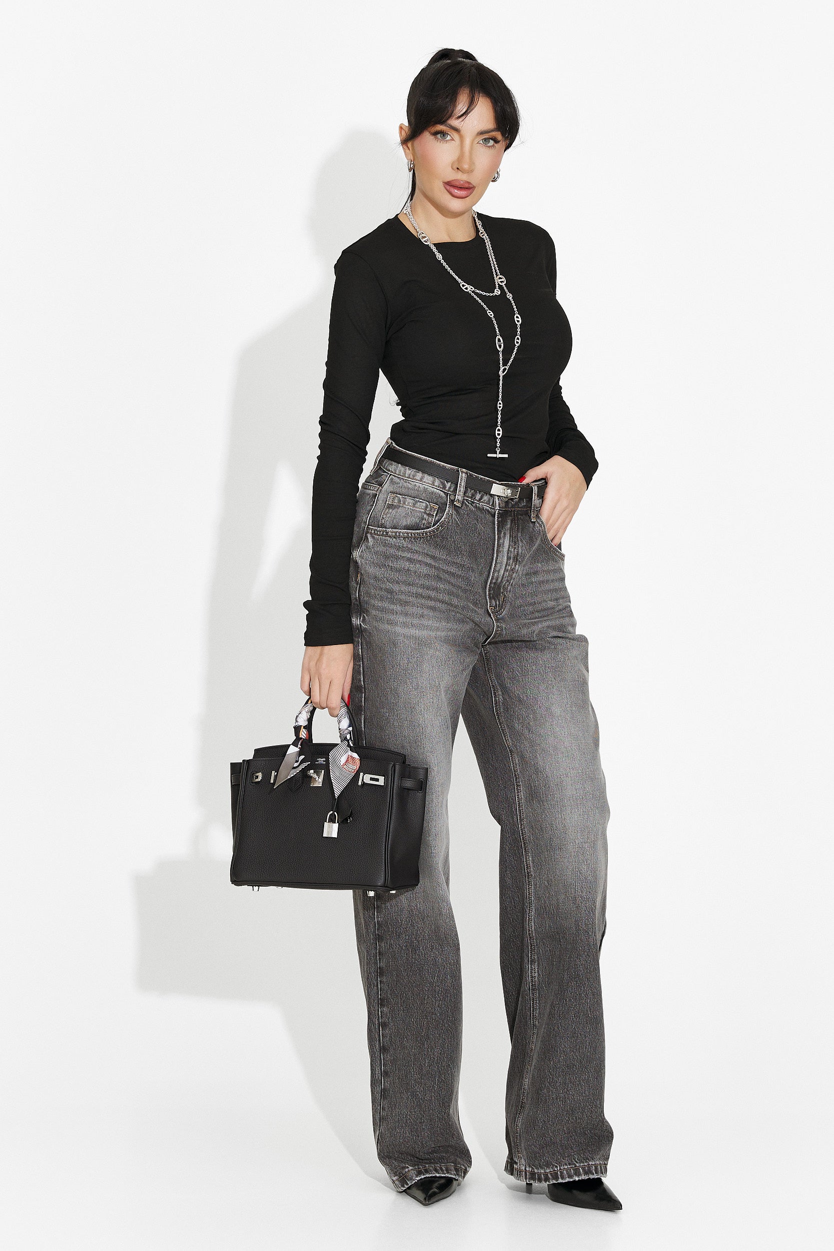 Schwarze Damen-Freizeitbluse Kisena Bogas