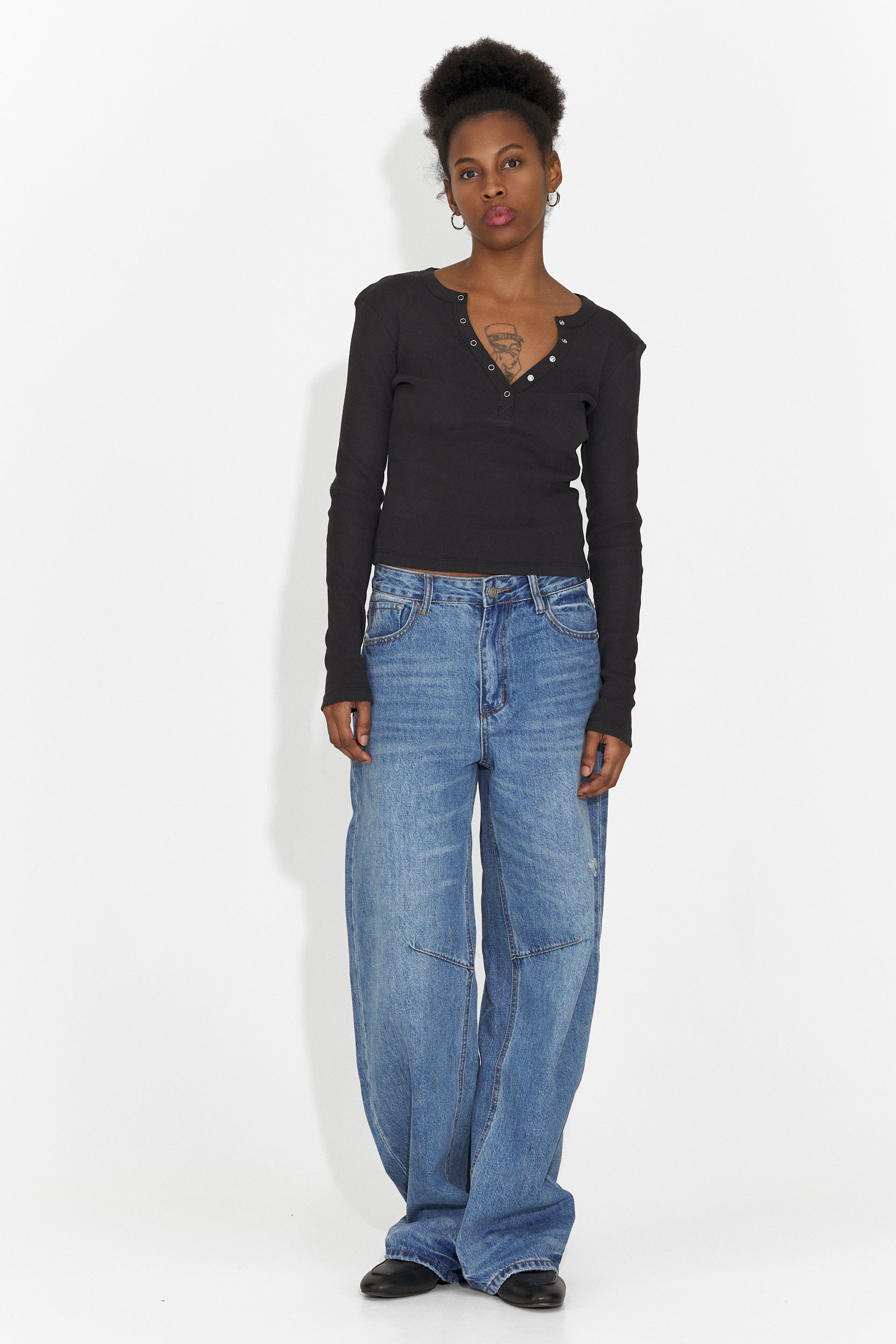 Women's casual black blouse Roxana Bogas