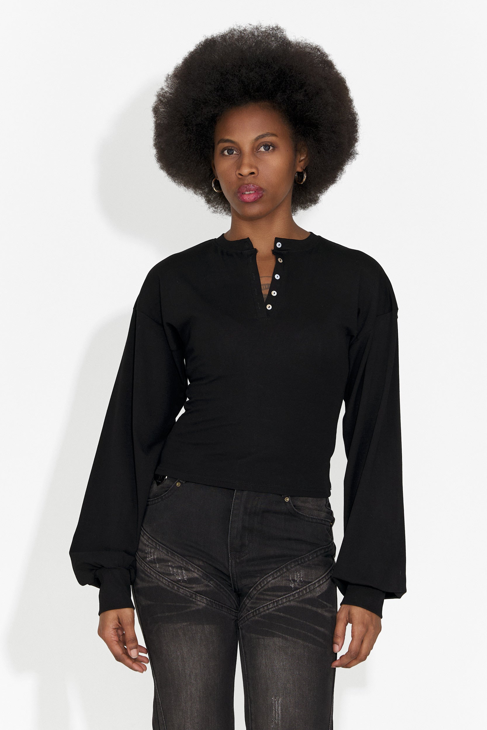 Schwarze Damen-Freizeitbluse Tivora Bogas