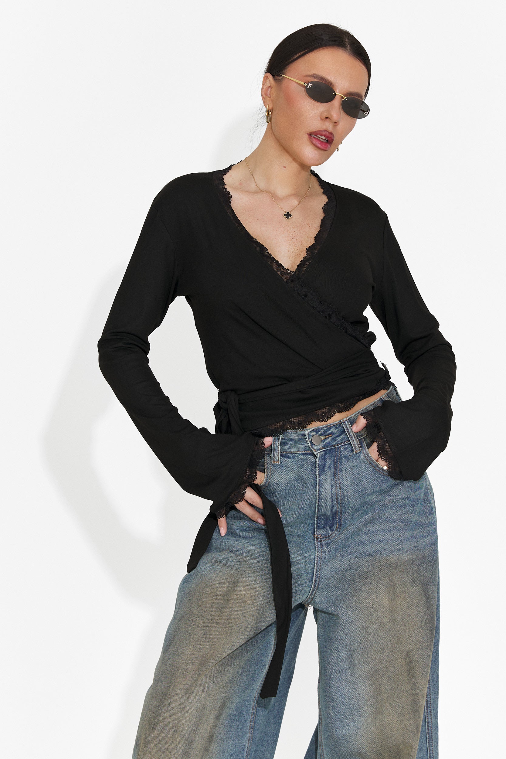 Women's casual black blouse Zaneta Bogas