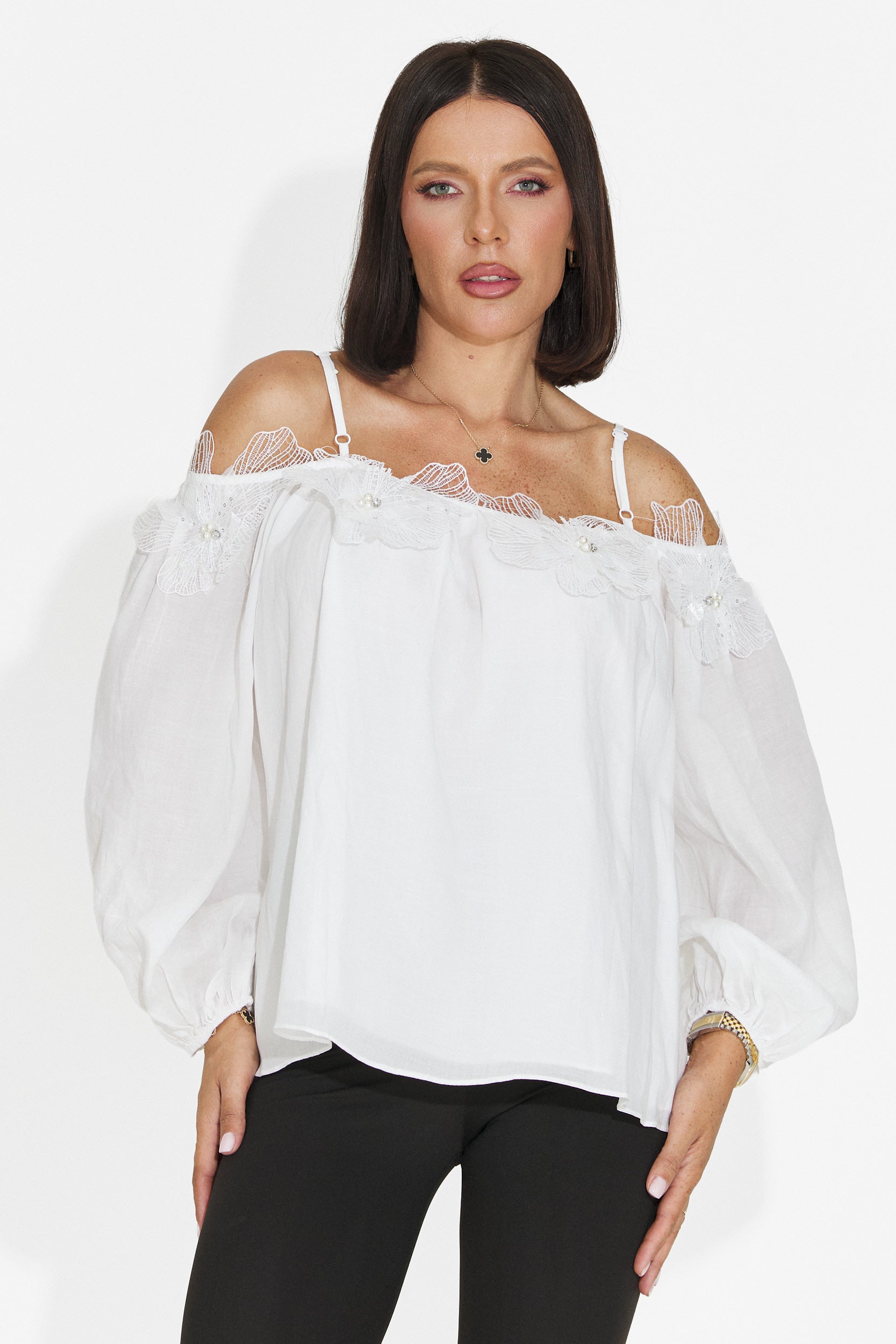Elegant white women's blouse Agentica Bogas