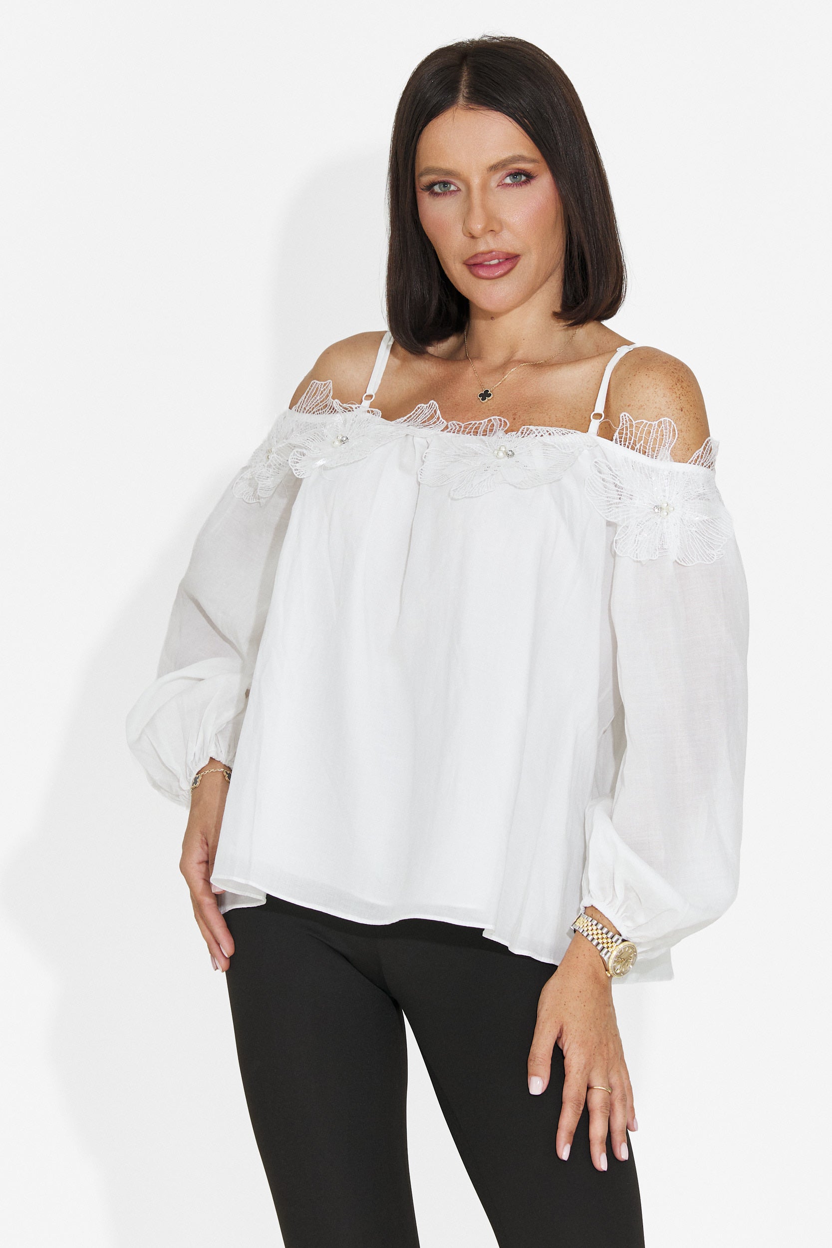 Elegant white women's blouse Agentica Bogas