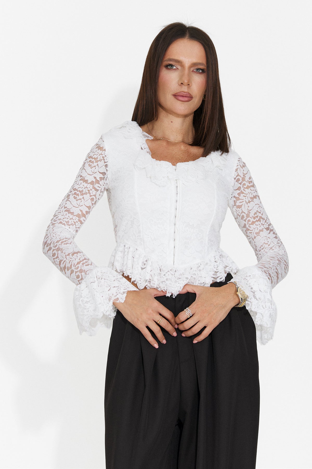 Bluza eleganta alba Casneria Bogas