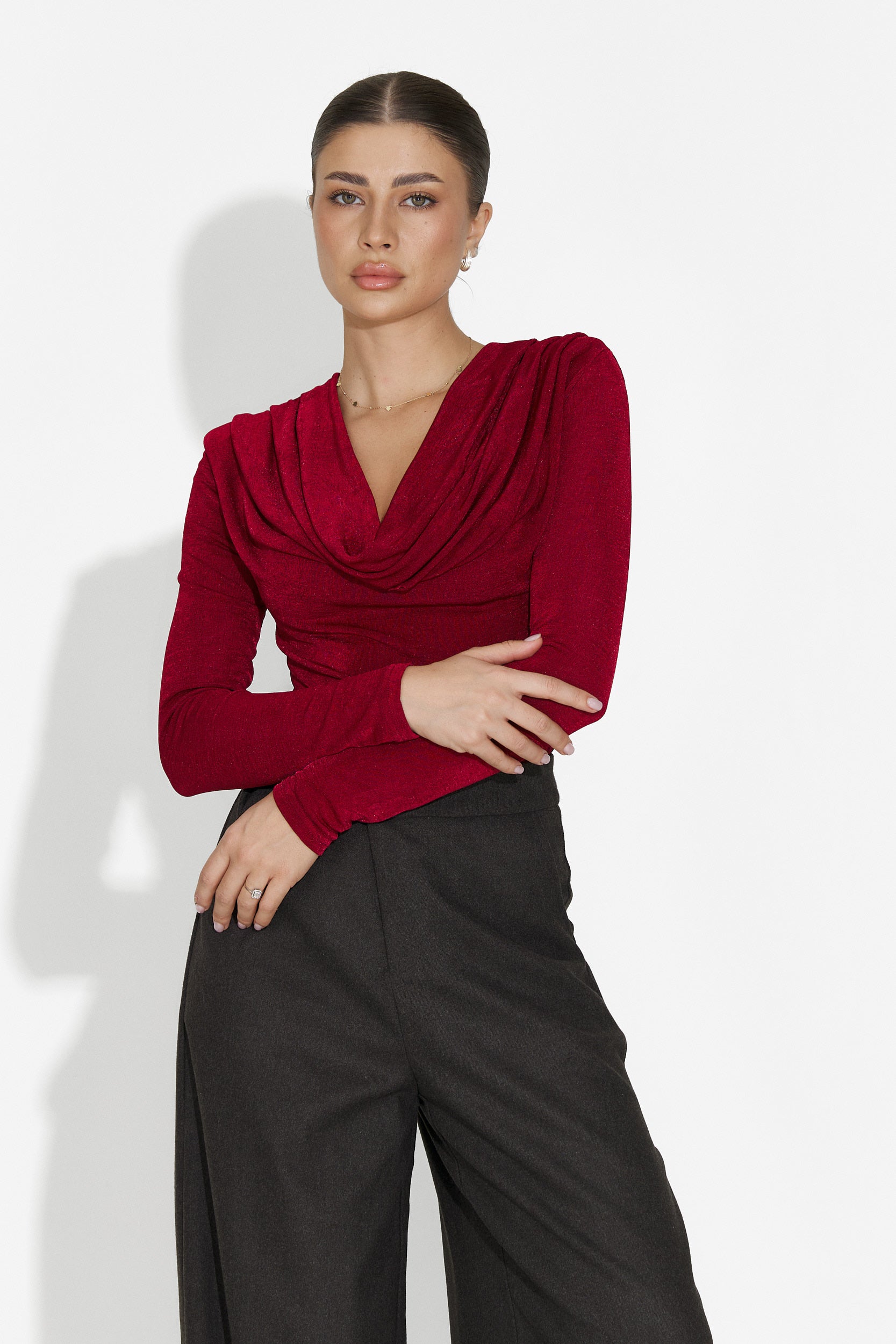 Elegant Red Sikada Bogas Women's Bodysuit