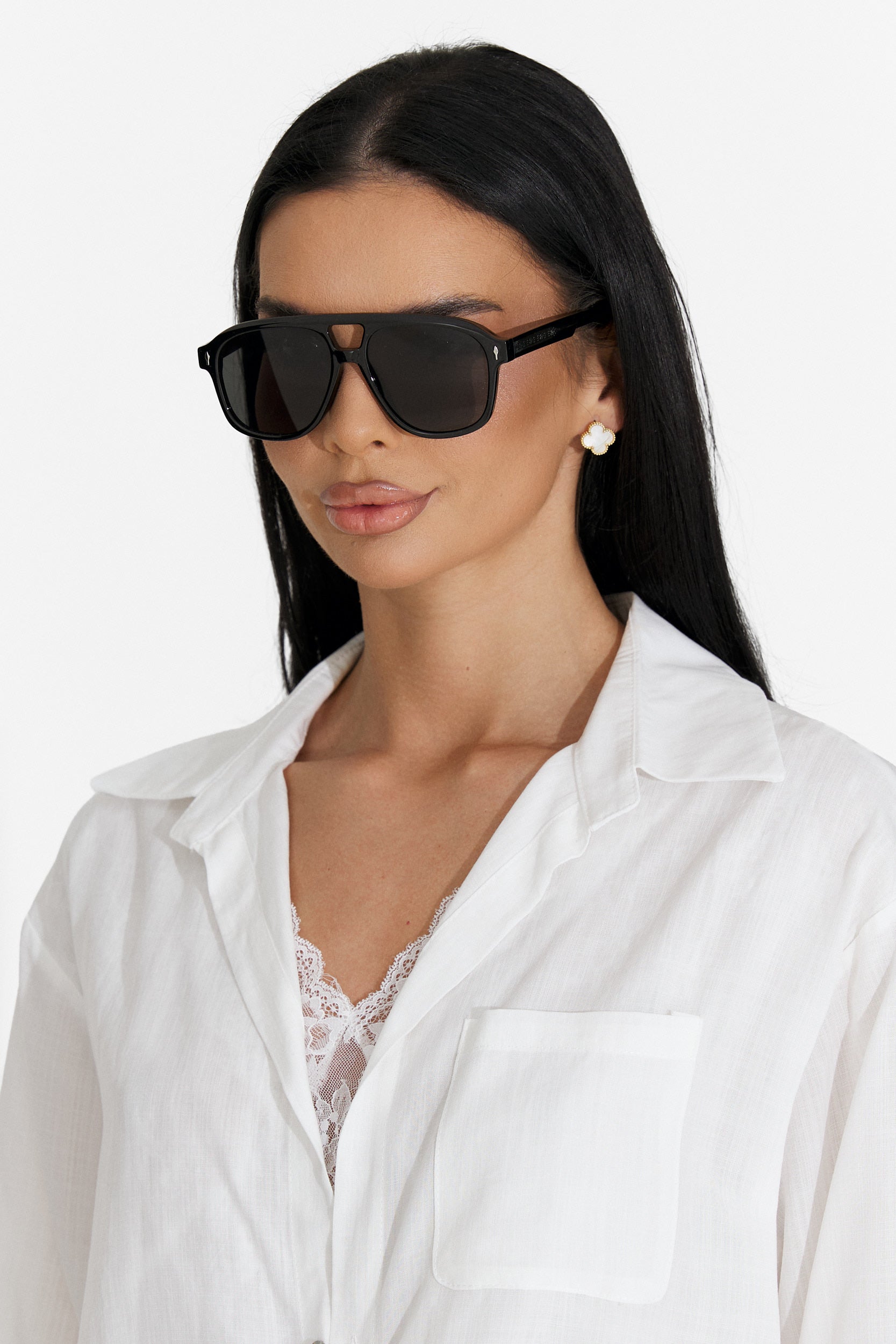 Ochelari dama de soare negri Svenja Bogas