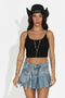 Top casual negro para mujer Vendora Bogas