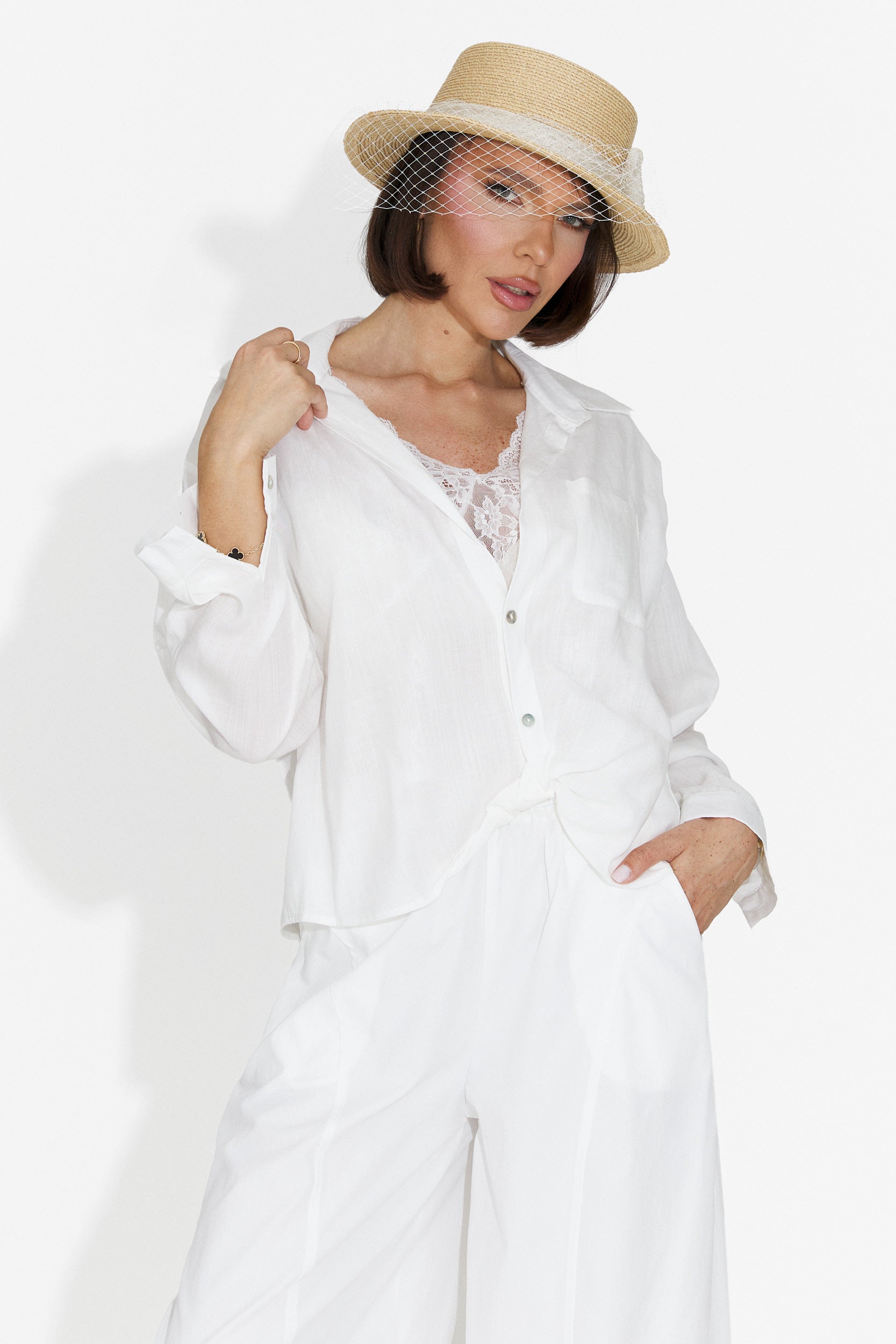 Camasa dama casual alba Graphi Bogas