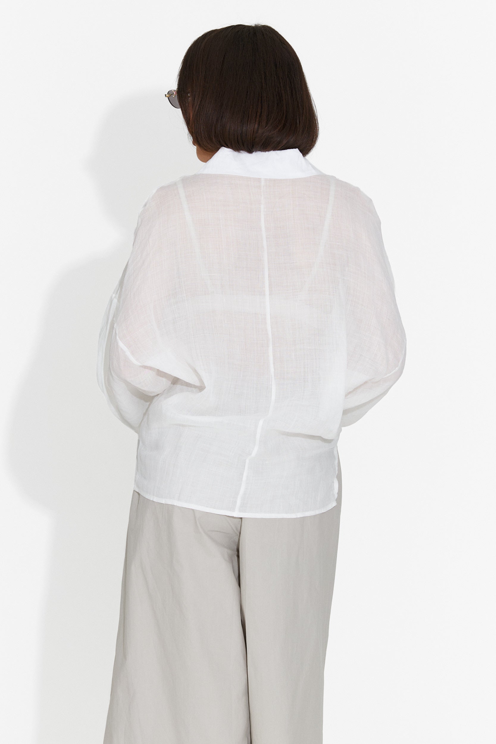 Camasa dama casual alba Hibiscus Bogas