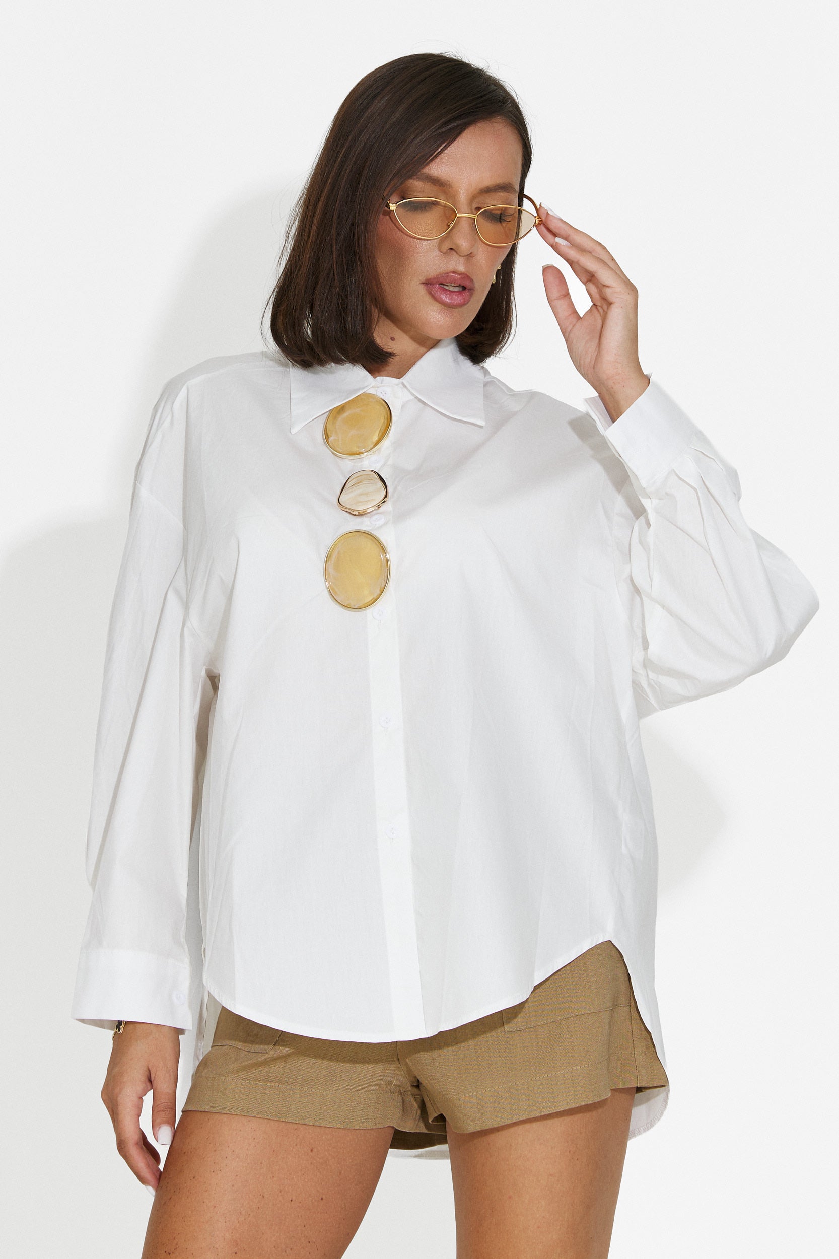 Camisa de mujer casual blanca Trusapy Bogas
