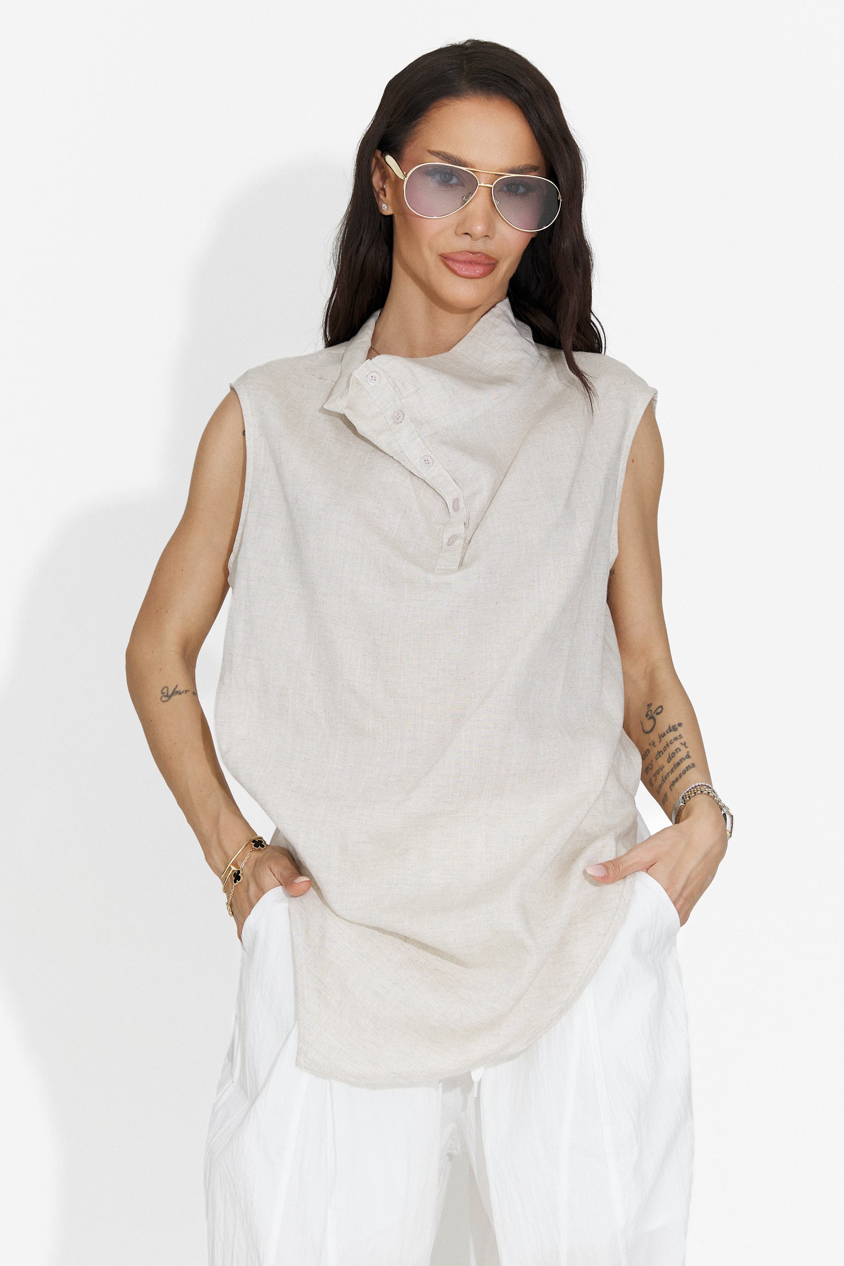 Camasa dama casual bej Notario Bogas