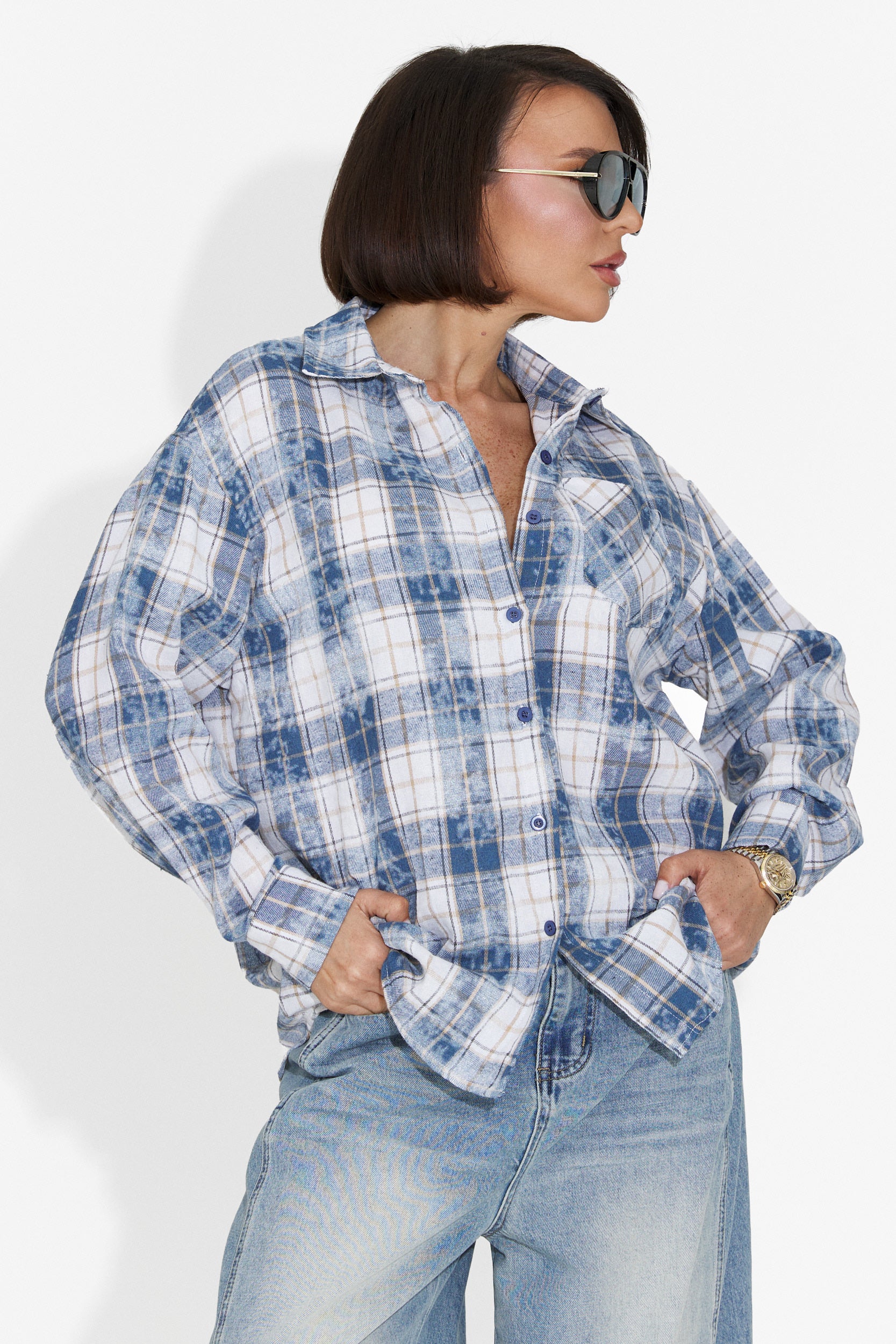 Camasa dama casual bleu Adelyma Bogas