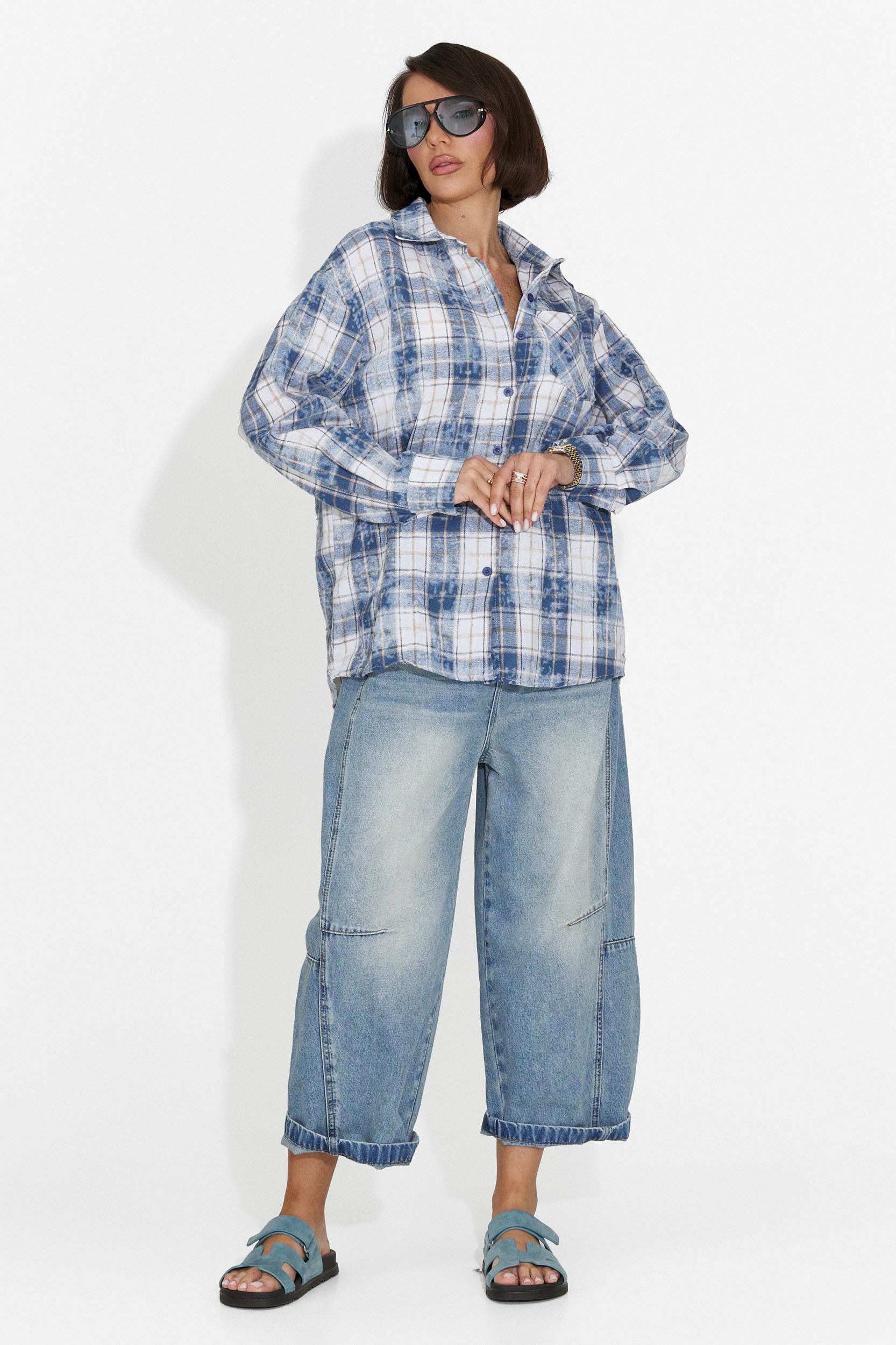 Camasa dama casual bleu Adelyma Bogas