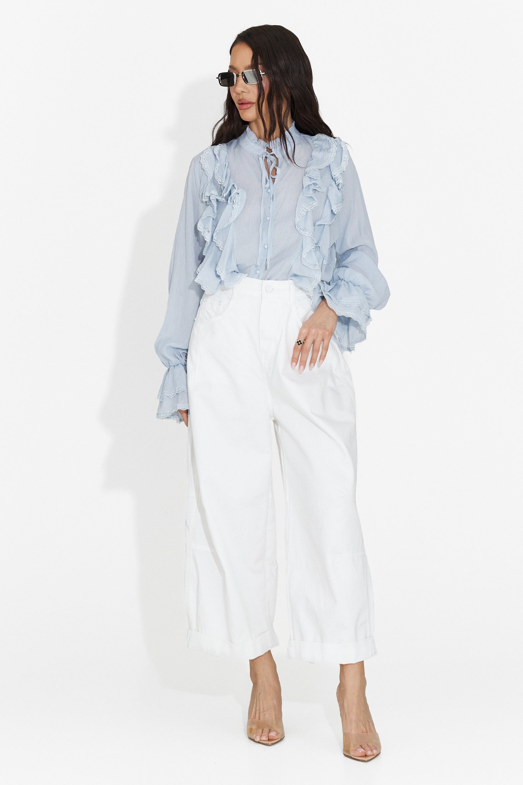 Camisa Azul Casual de Mujer de Alcadia Bogas