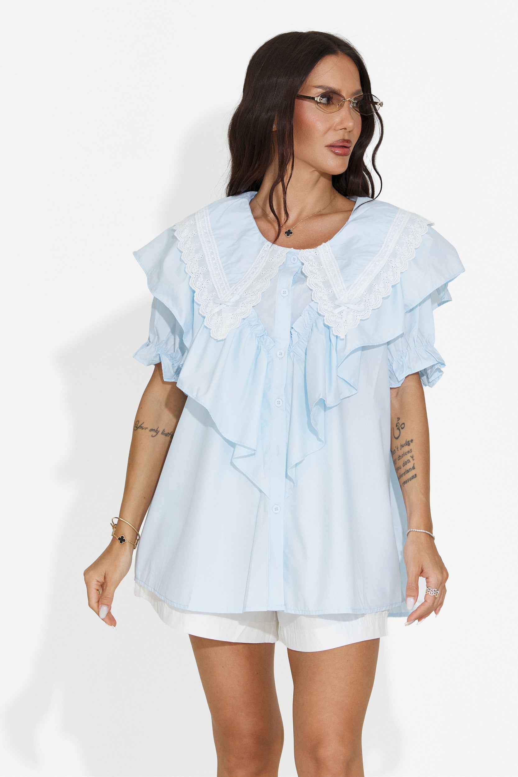 Camisa casual de mujer azul claro Karlasia Bogas