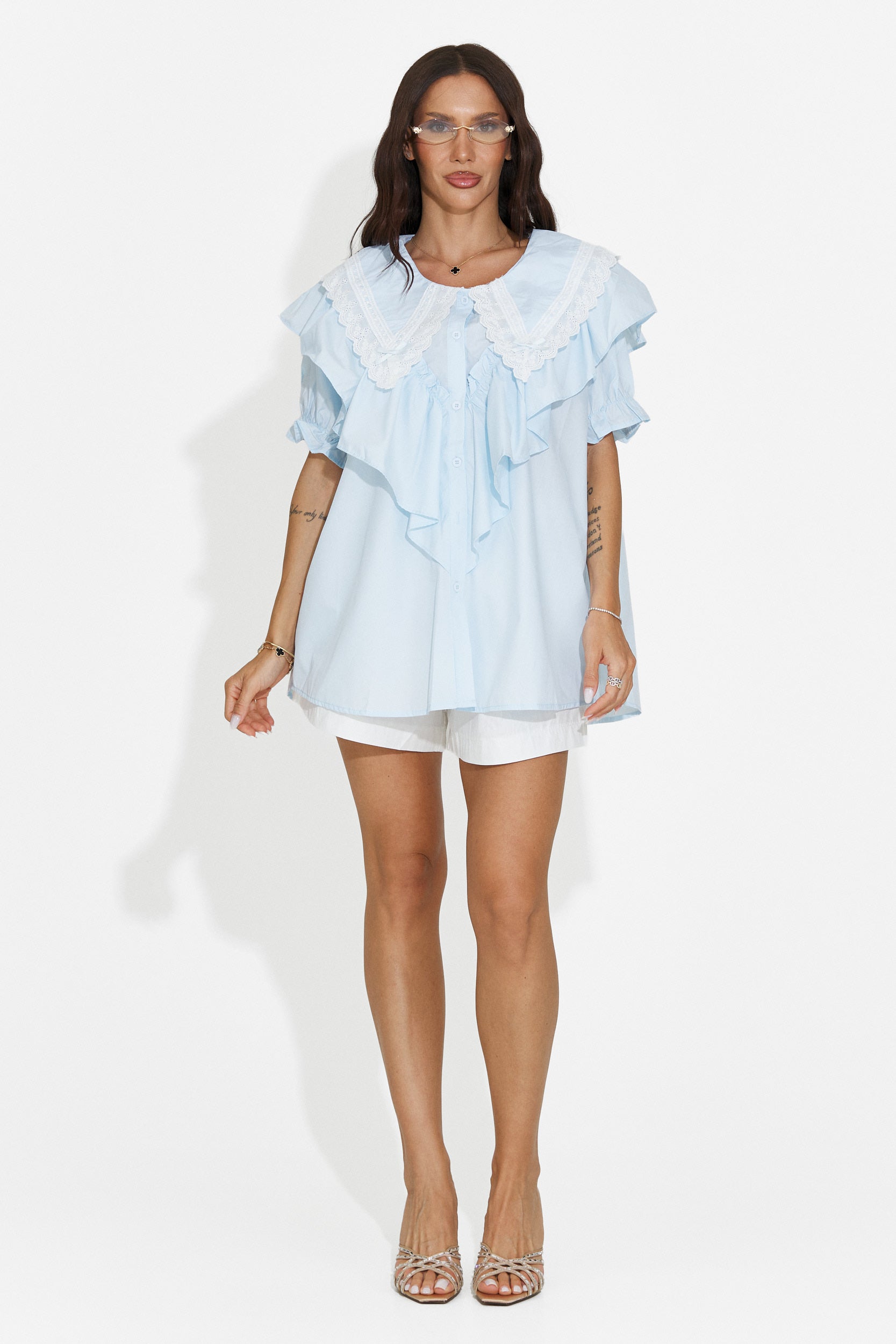 Camisa casual de mujer azul claro Karlasia Bogas