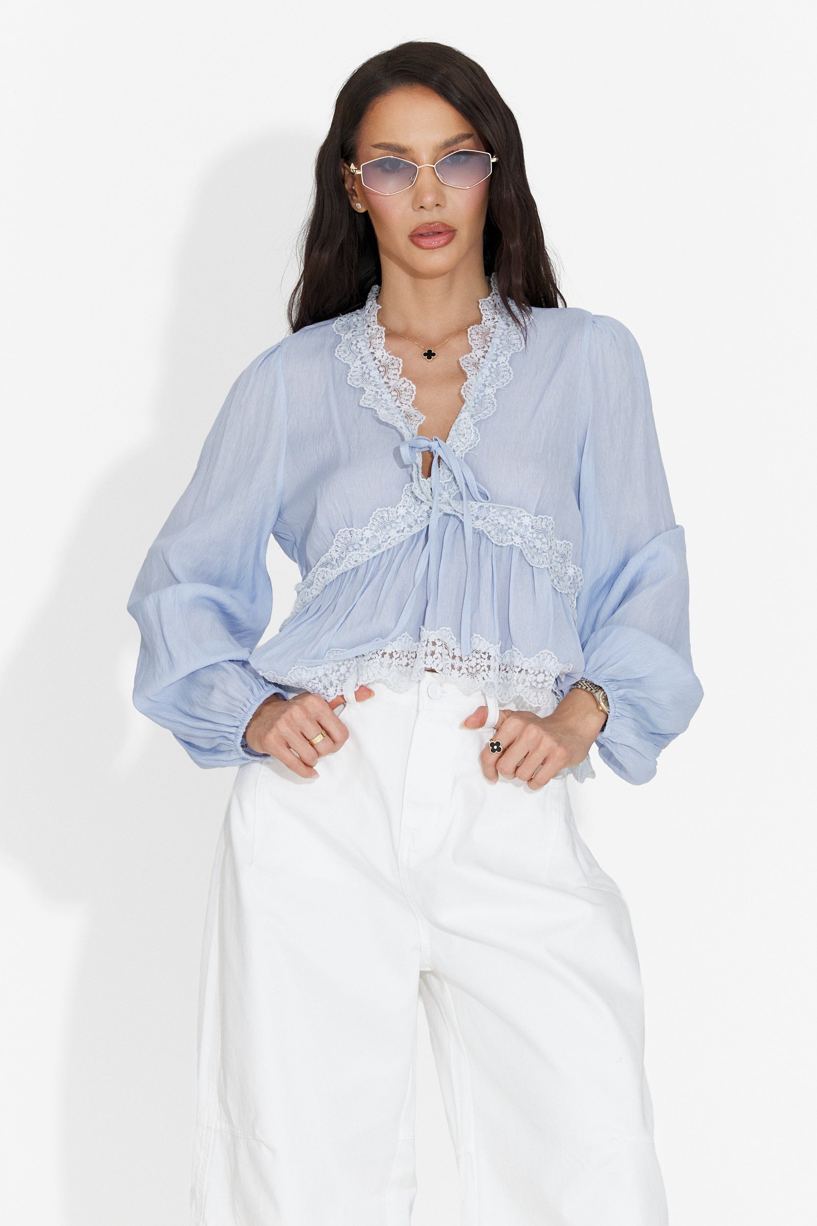 Camasa dama casual bleu Seliona Bogas