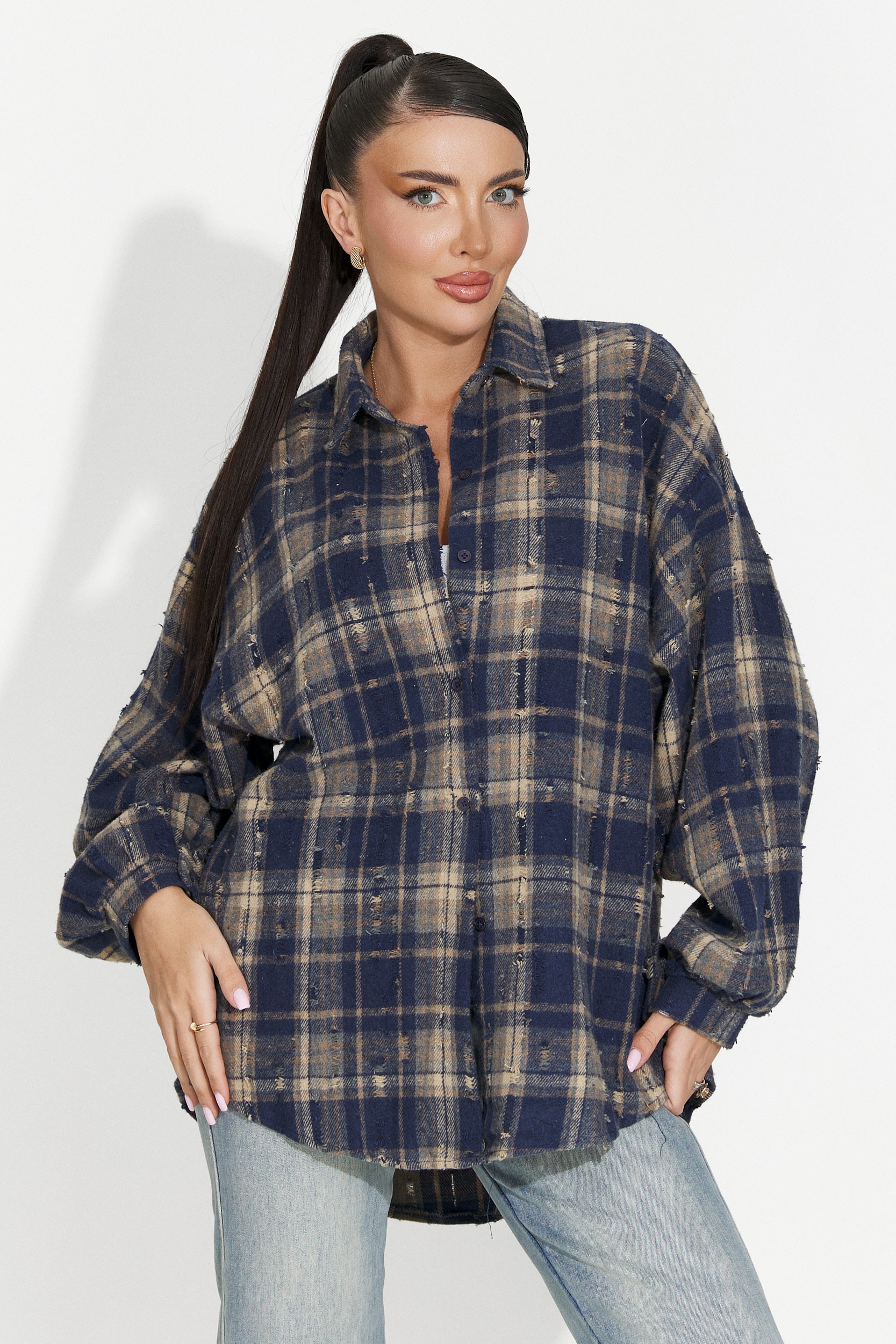 Women's casual navy blue shirt Jasara Bogas