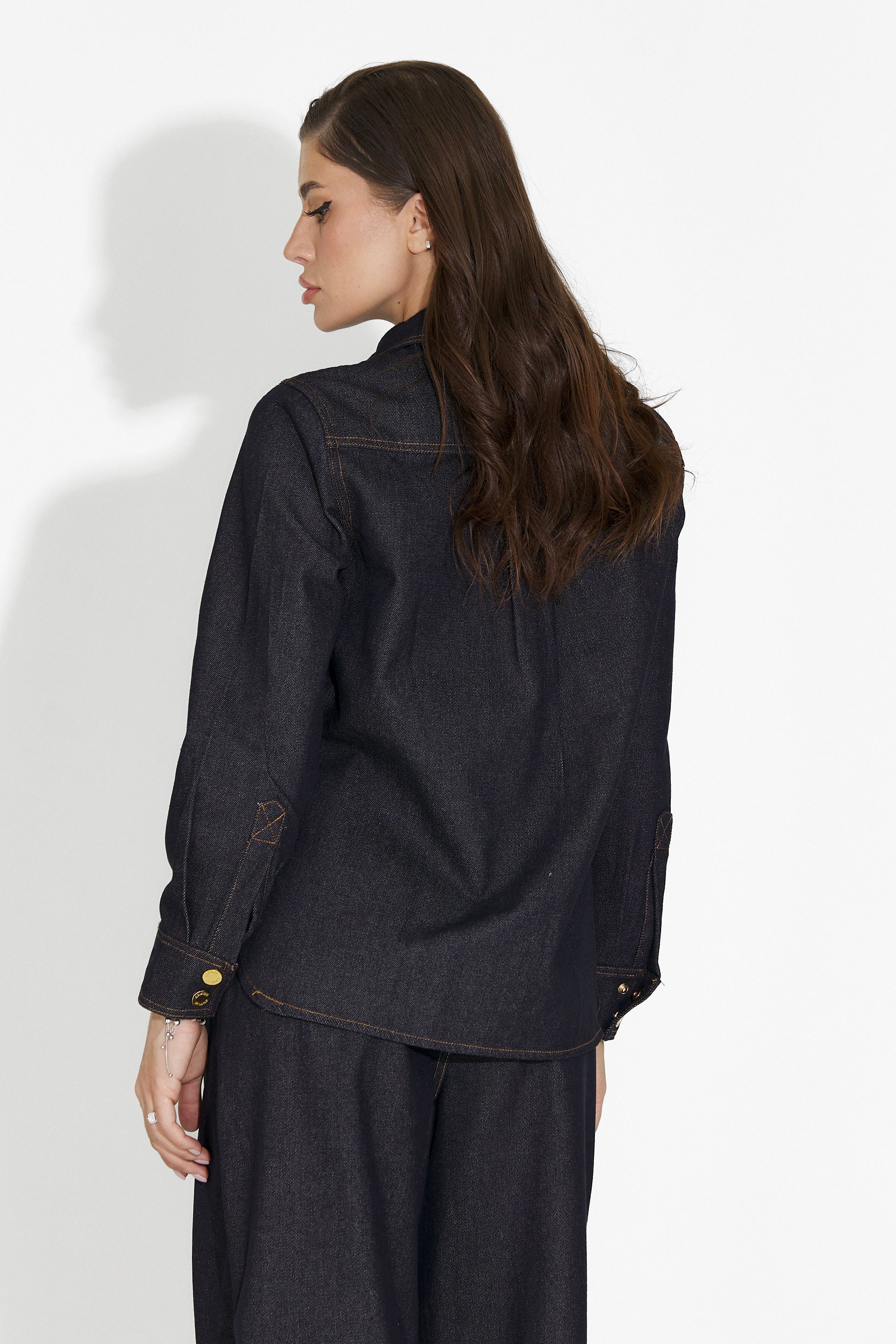 Melena Bogas Navy Blue Casual Women's Shirt