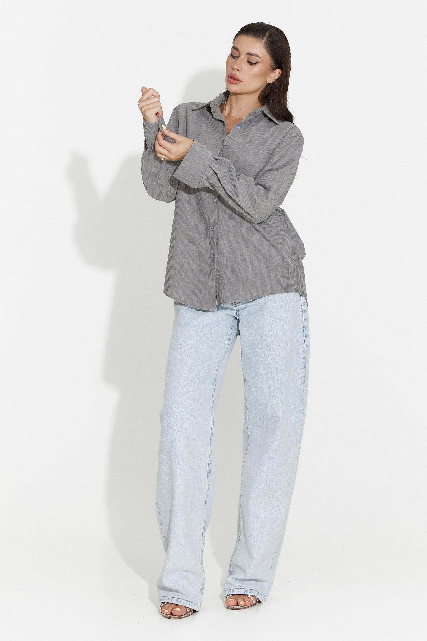 Szara casualowa koszula damska Deliora Bogas