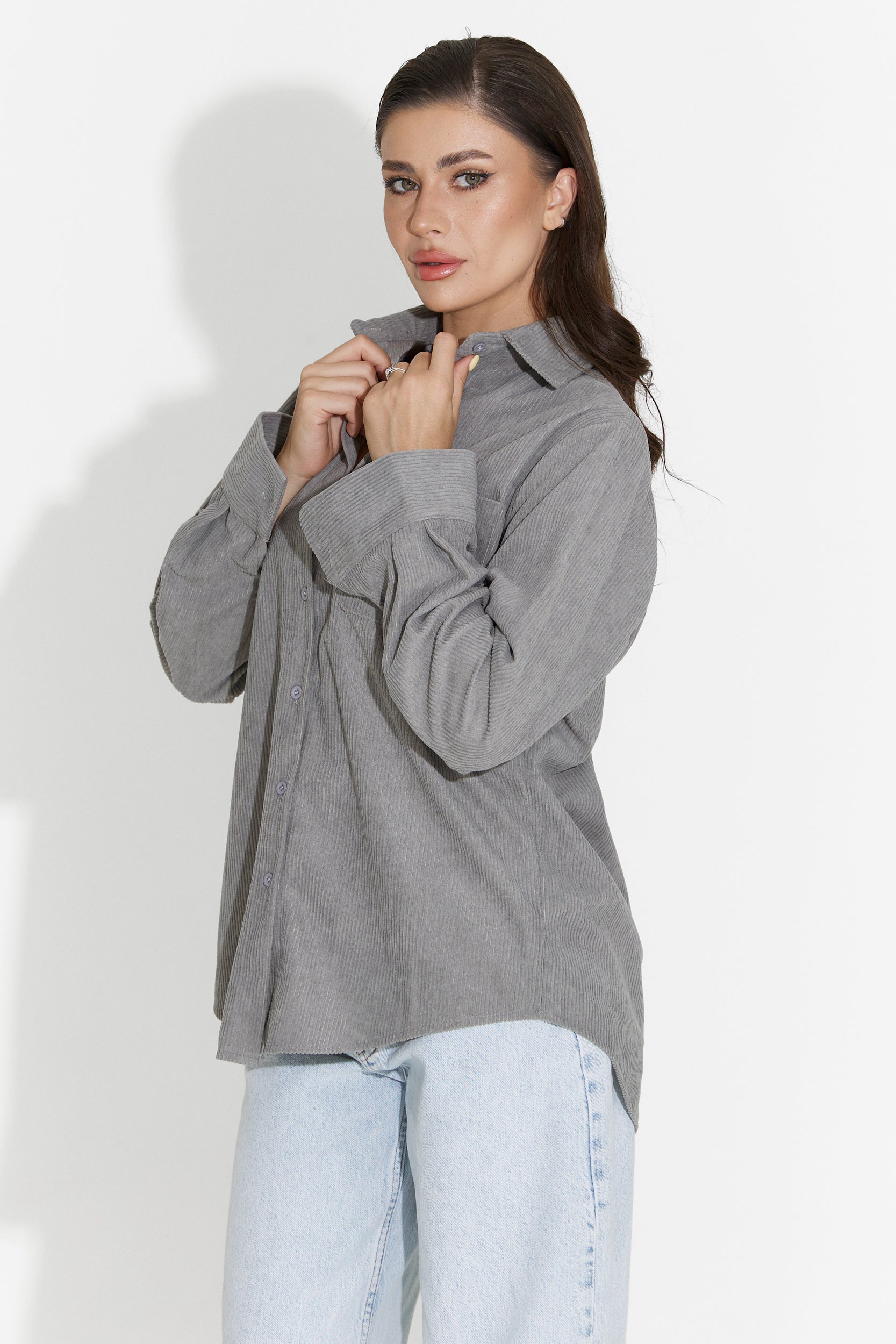 Szara casualowa koszula damska Deliora Bogas