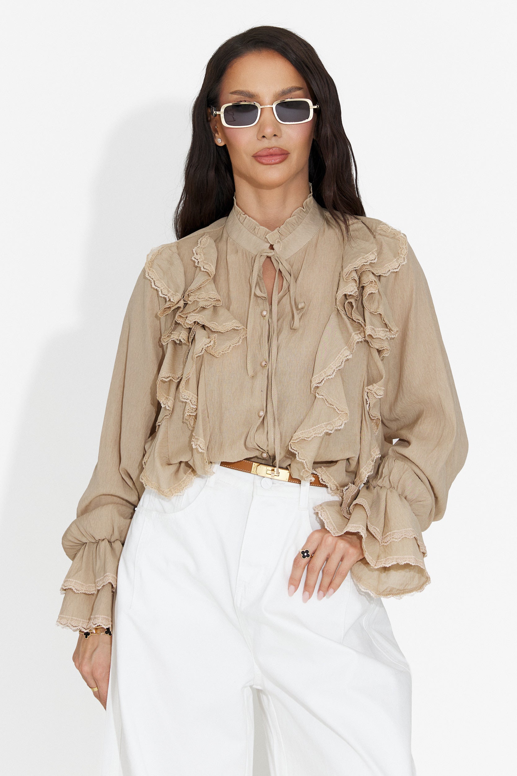 Alcadia Bogas Casual Brown Ladies Shirt