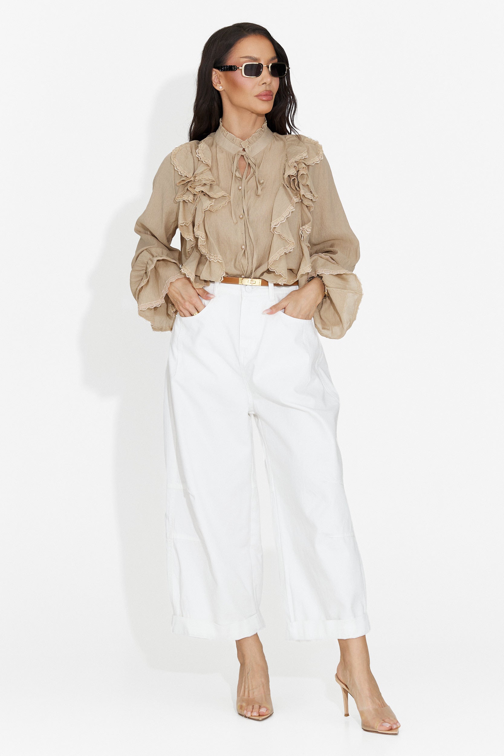 Alcadia Bogas Casual Brown Ladies Shirt