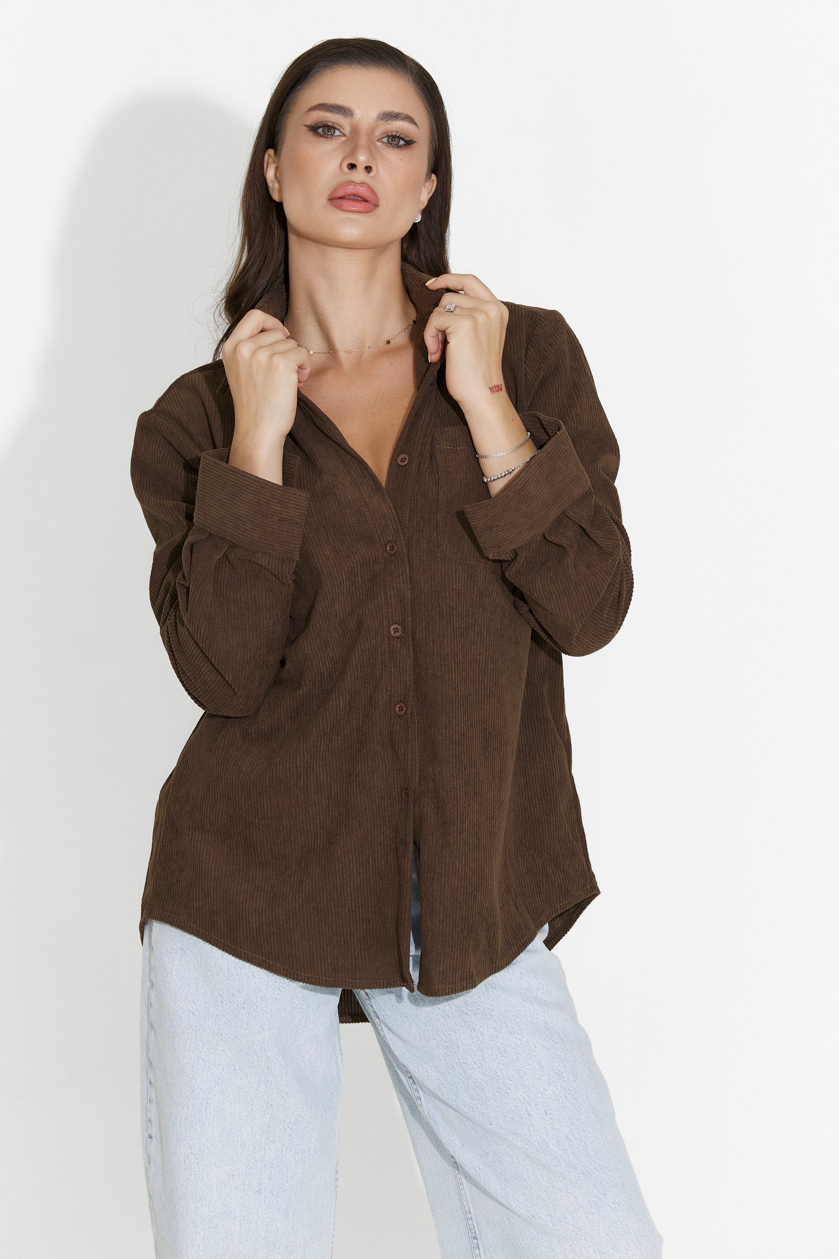 Deliora Bogas Casual Brown Women's Shirt