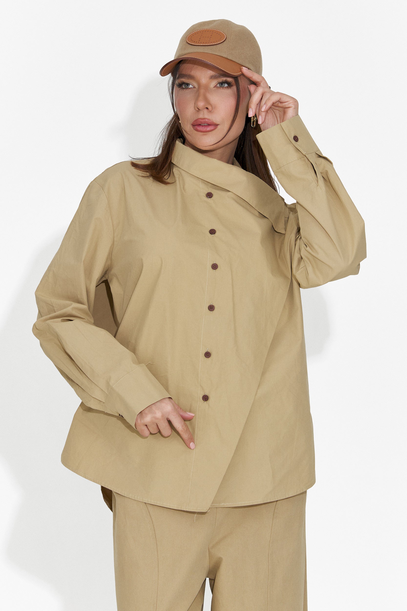 Chemise femme décontractée marron Edinea Bogas