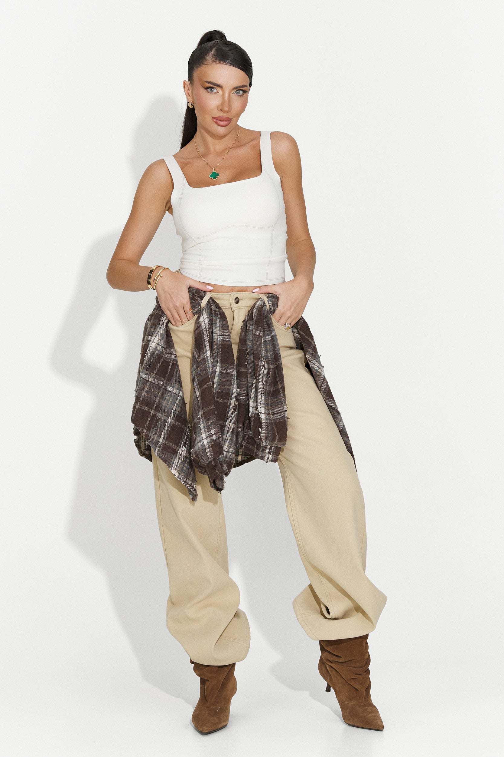 Camisa mujer casual marrón Jasara Bogas