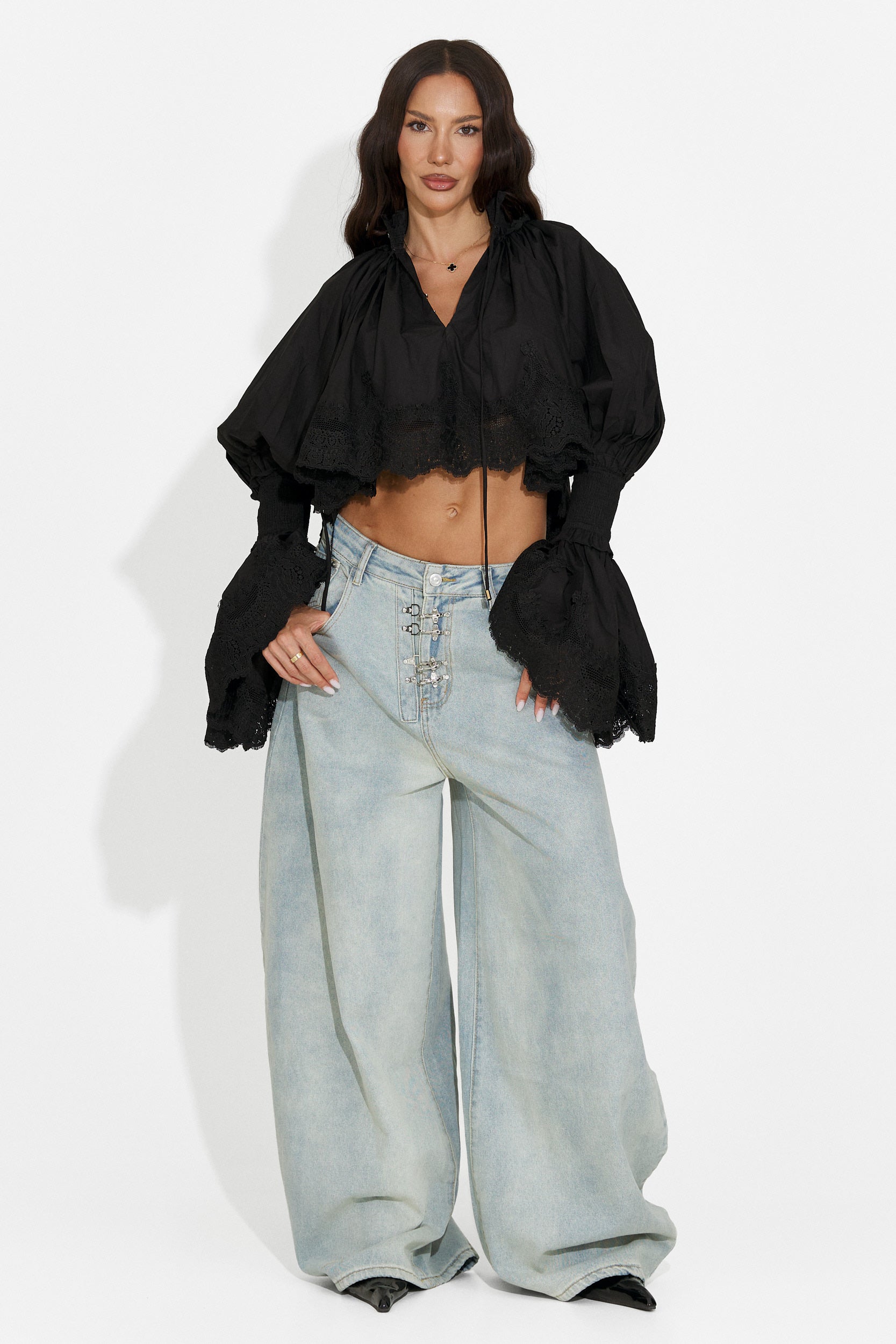 Women's casual black shirt Etihoma Bogas
