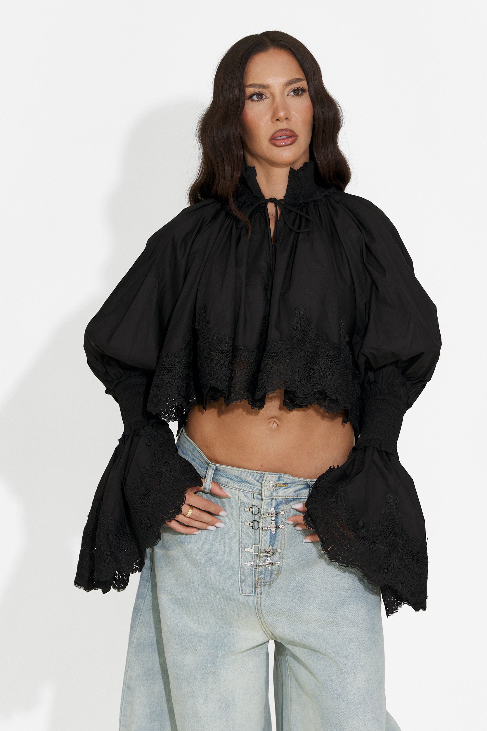 Women's casual black shirt Etihoma Bogas