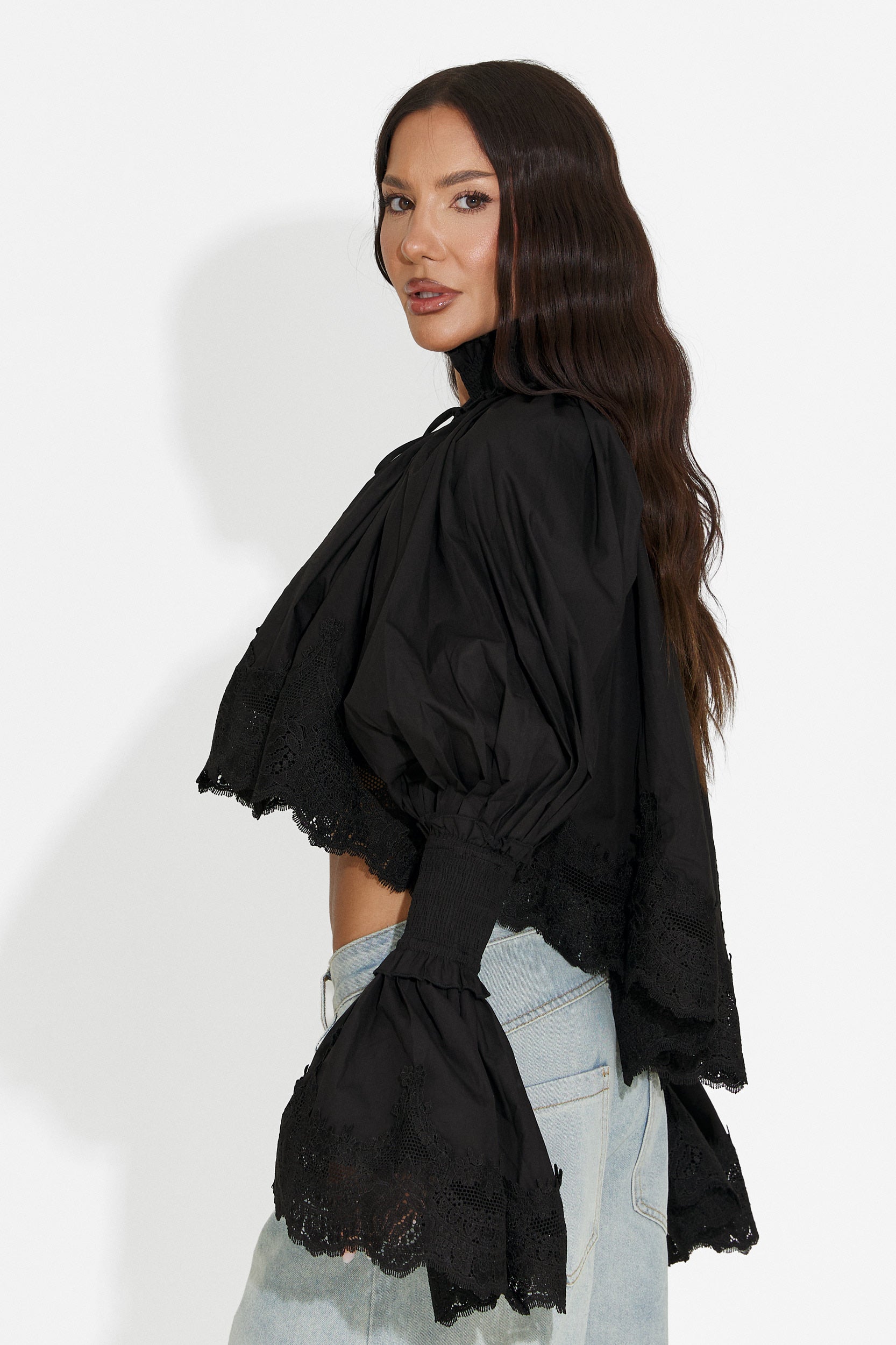 Women's casual black shirt Etihoma Bogas