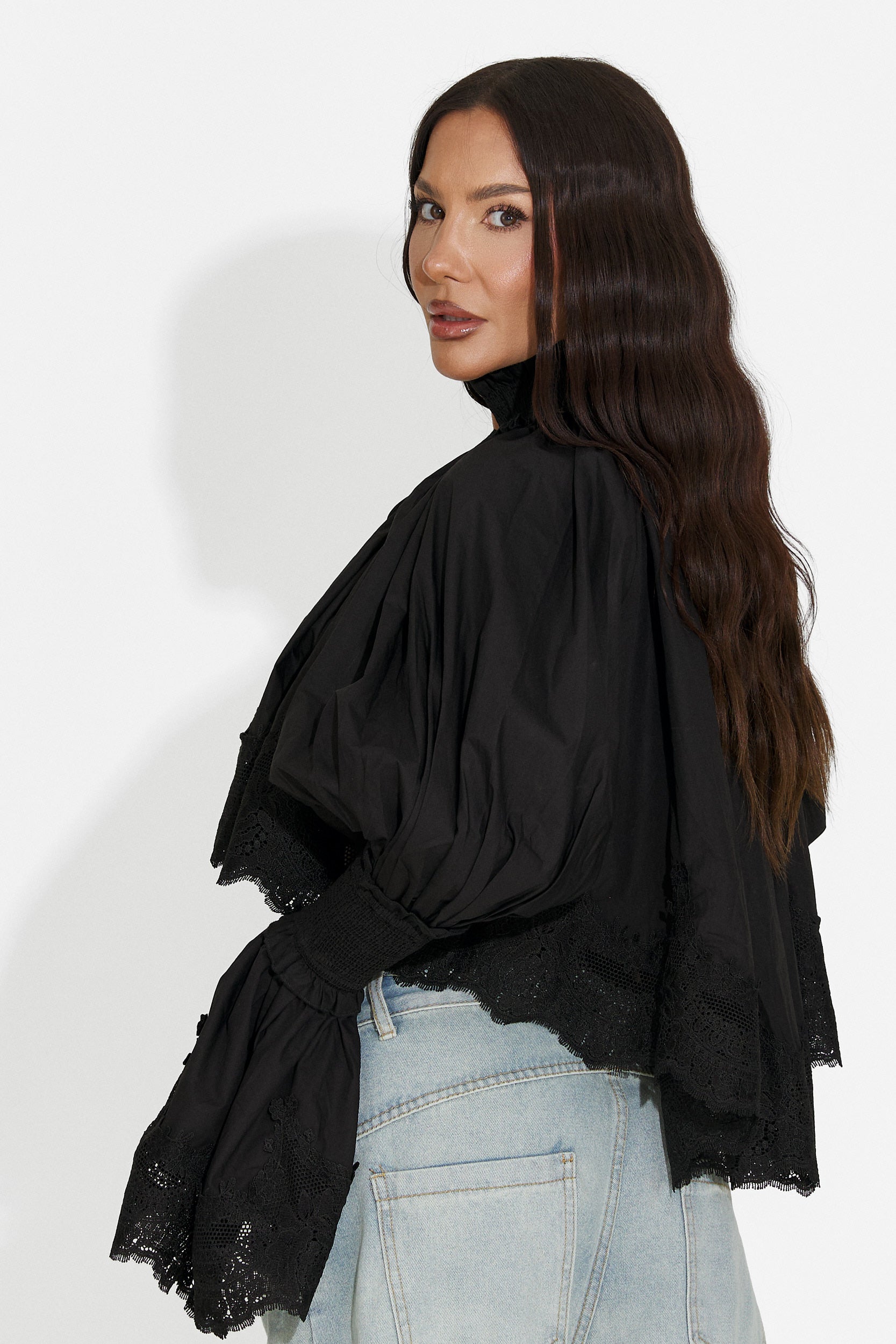 Women's casual black shirt Etihoma Bogas