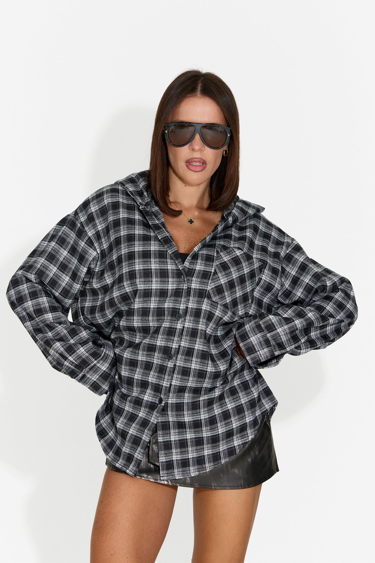 Damen-Casual-Hemd schwarz Venrita Bogas