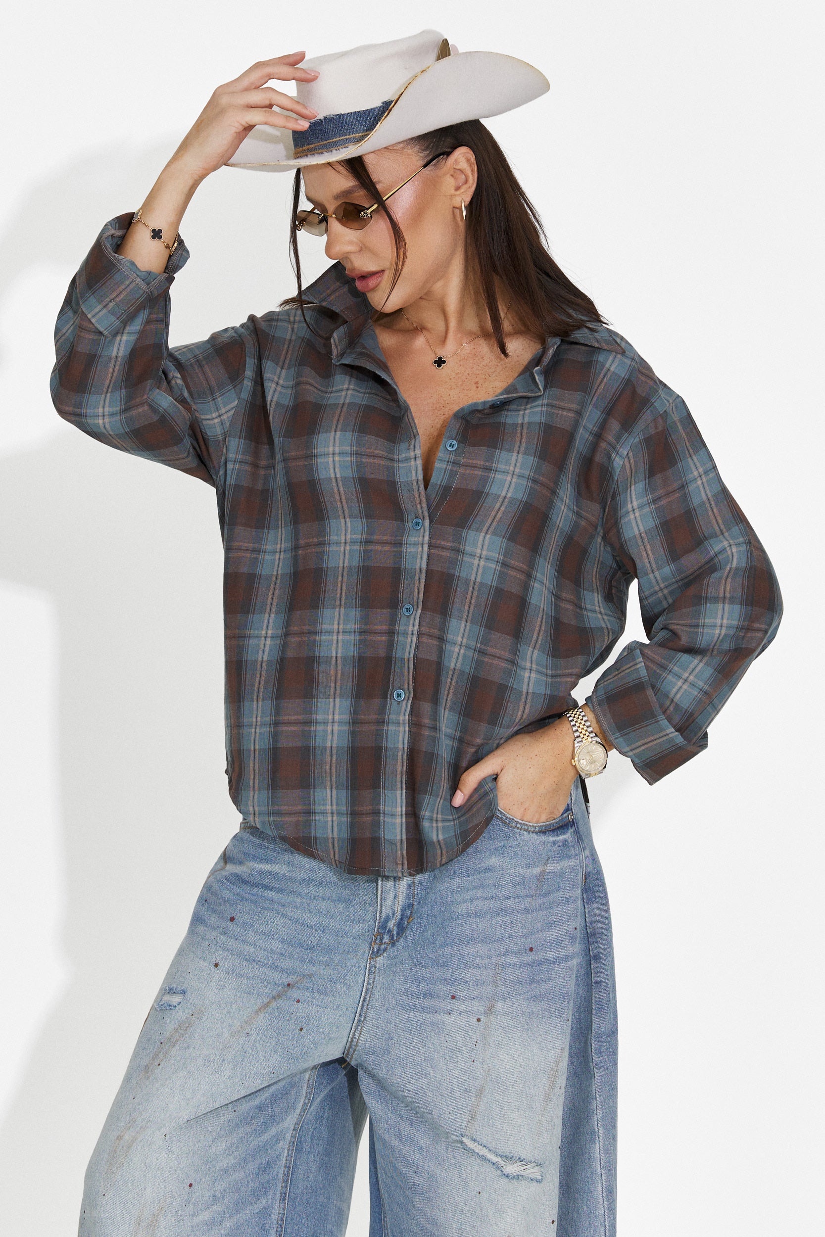 Turquoise Casual Women's Shirt Barcely Bogas