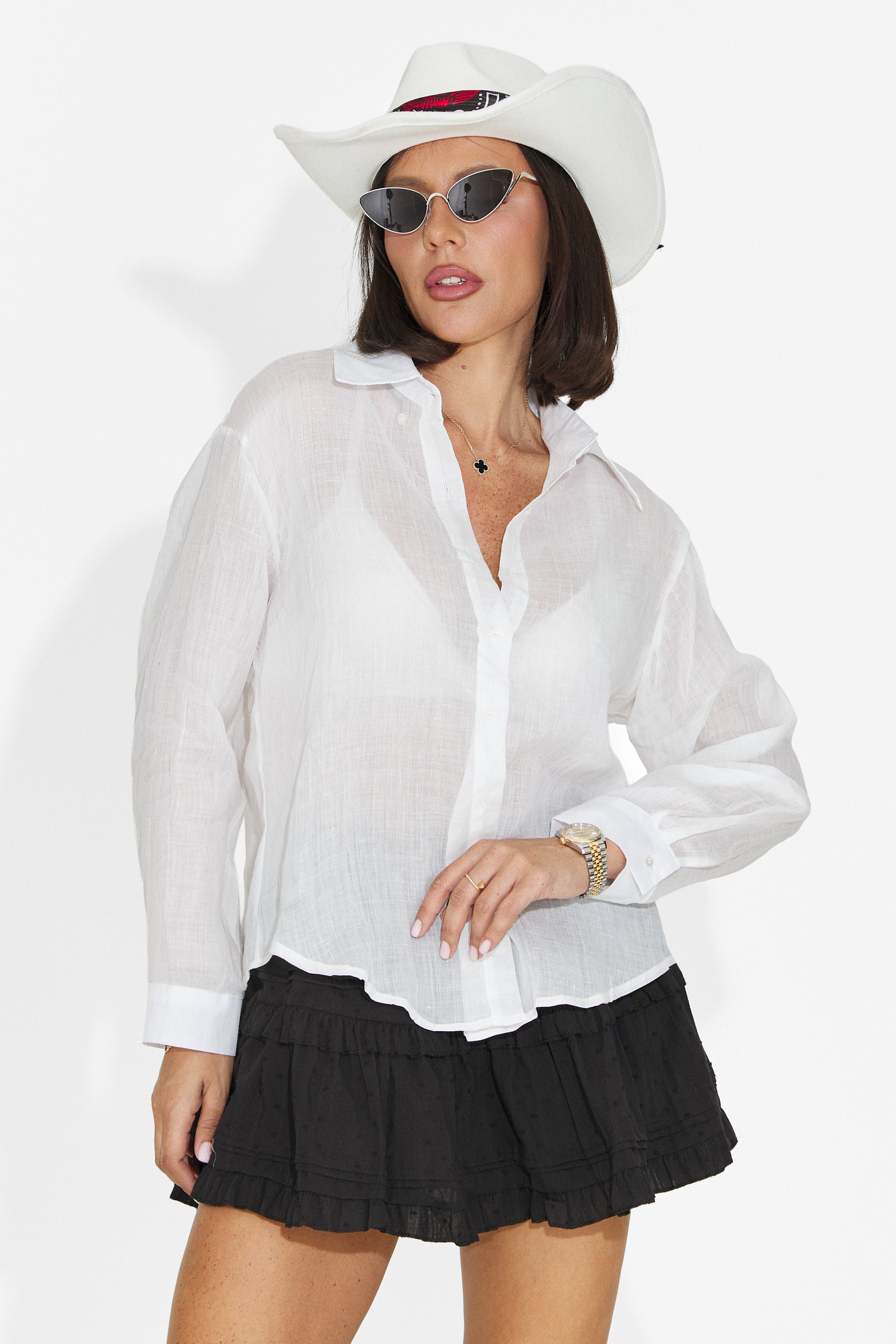 Camasa dama eleganta alba Horinesa Bogas