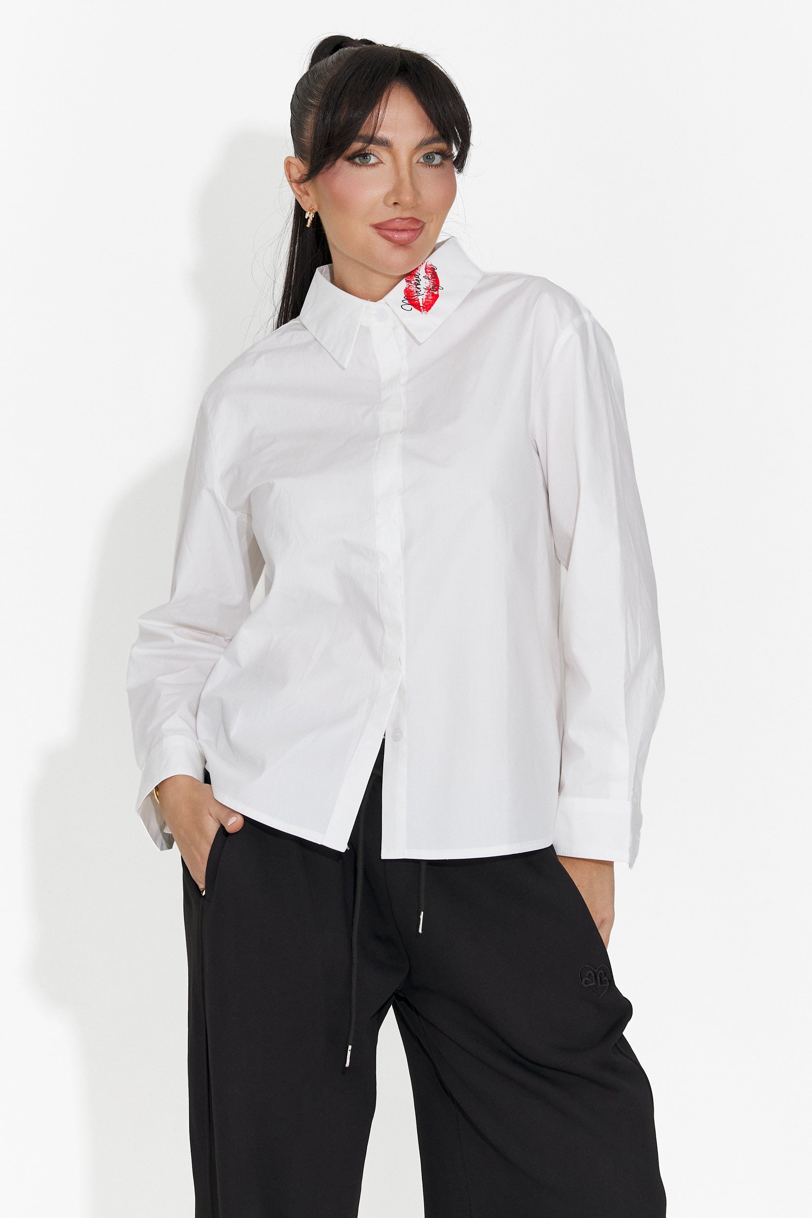 Elegante Weiße Sienara Bogas Damenbluse