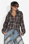 Elegant brown women's shirt Afinia Bogas