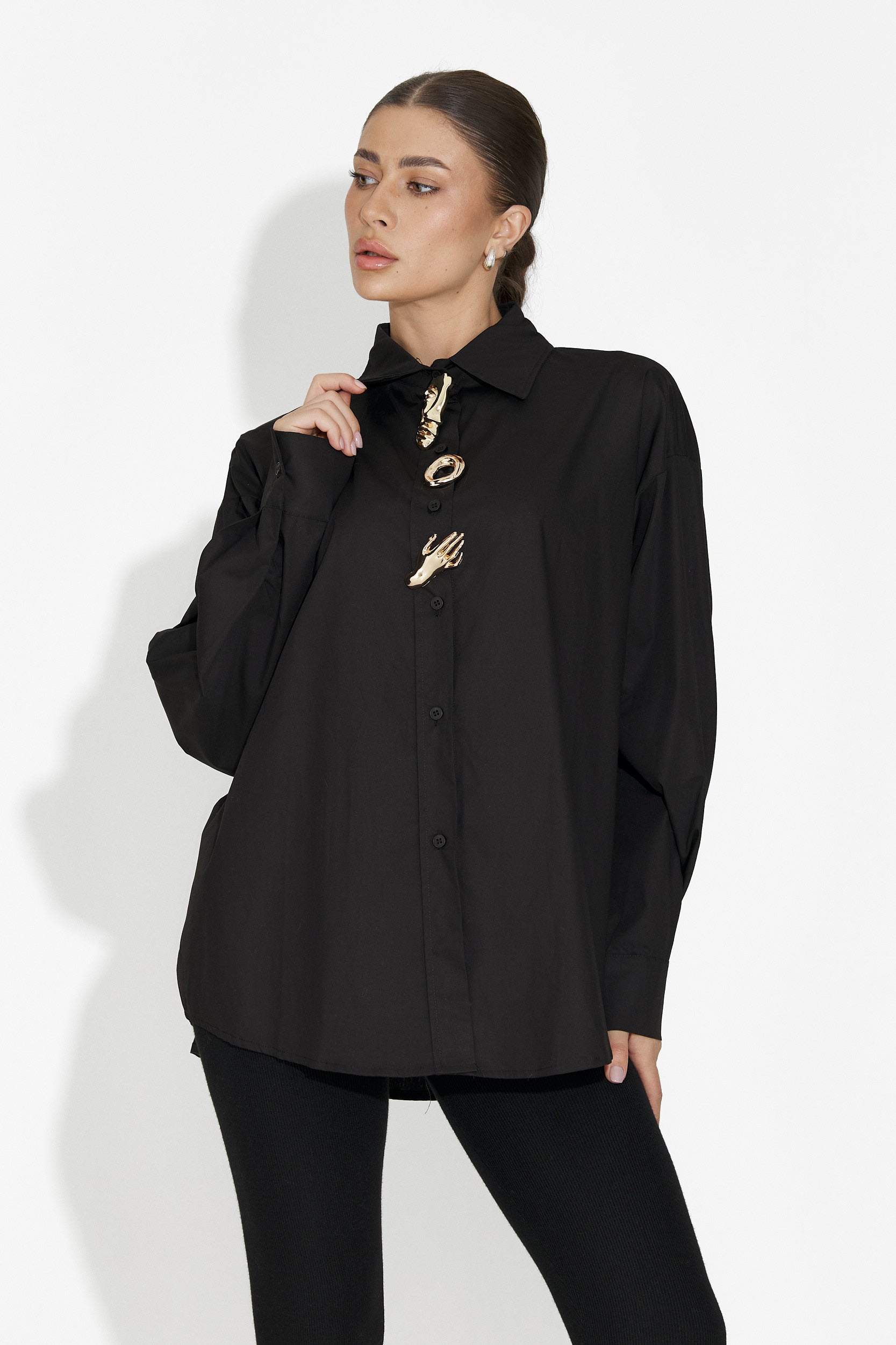 Feyora Bogas Elegant Black Women's Shirt