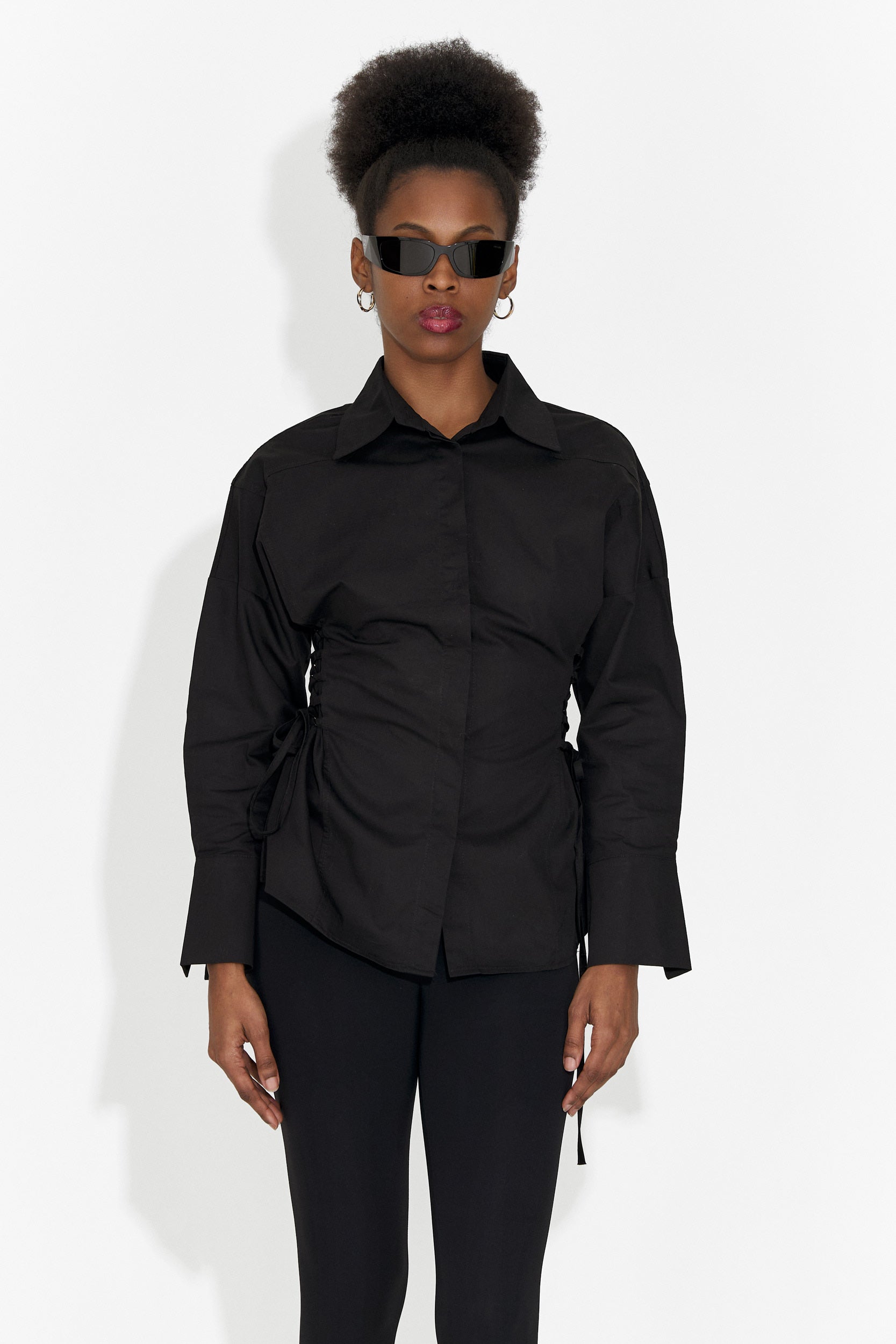 Chemisier femme élégant noir Sivelia Bogas