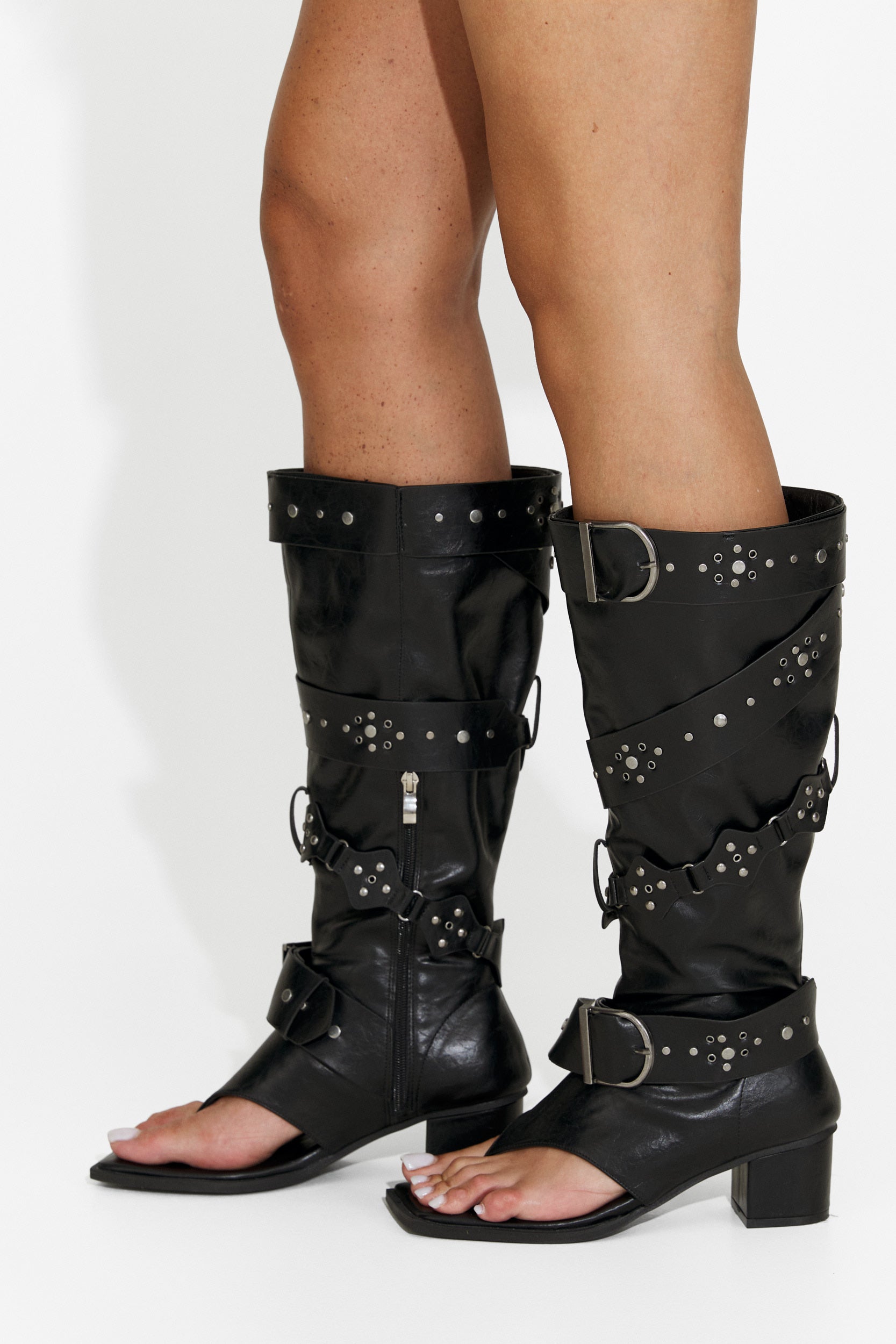 Black open-toe boots Conard Bogas
